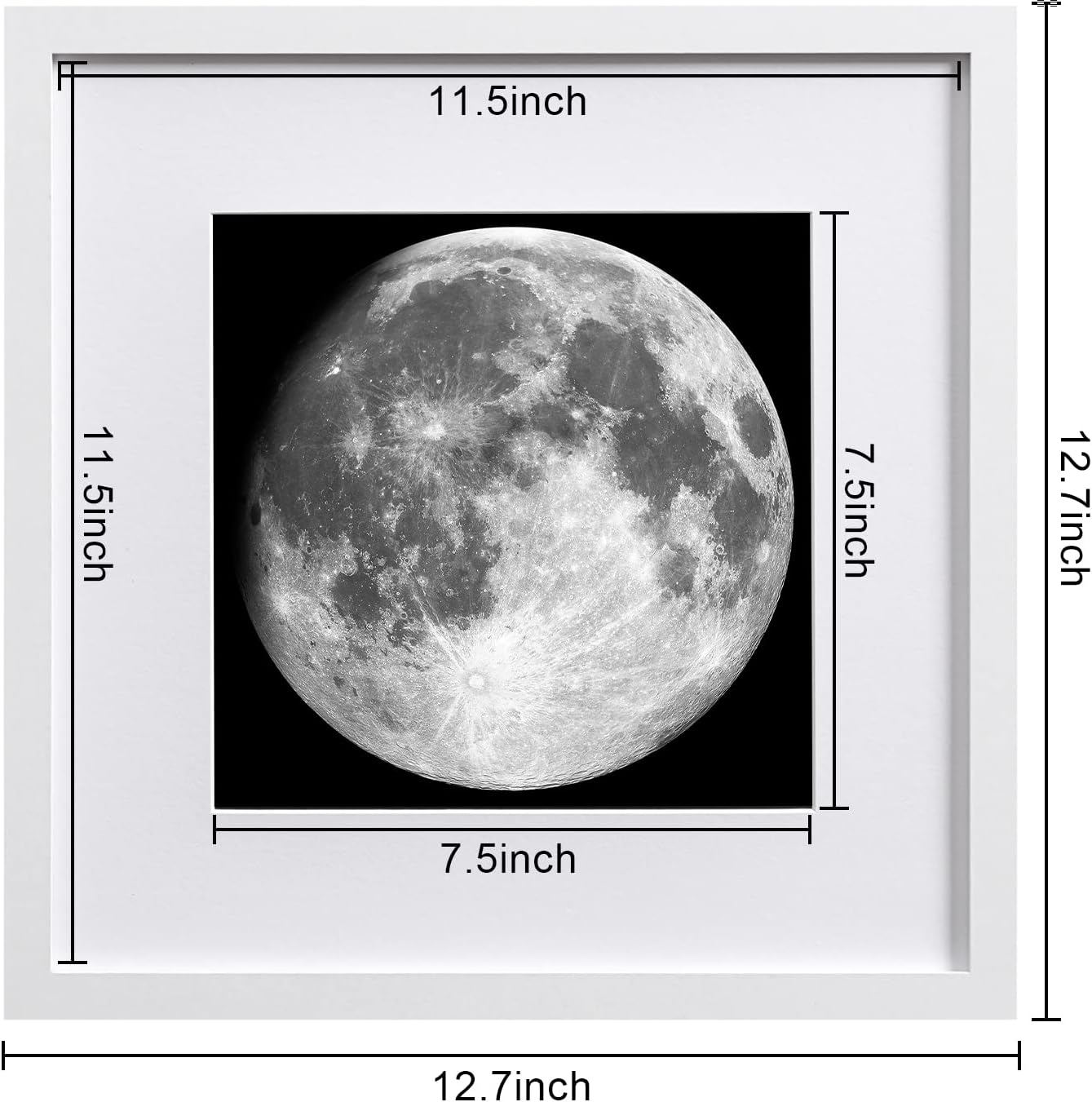 12x12 Picture Frame Set of 12, Display Pictures 8x8 with Mat or 12x12 without Mat, Gallery Wall Frame Set for Home Decoration, Picture Frames Collage Wall Decor, White