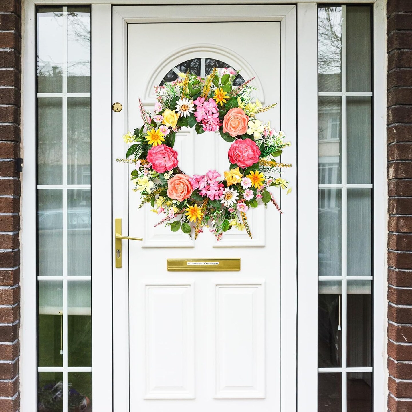 Spring Floral Peony Wreaths with Greenery Leaves
