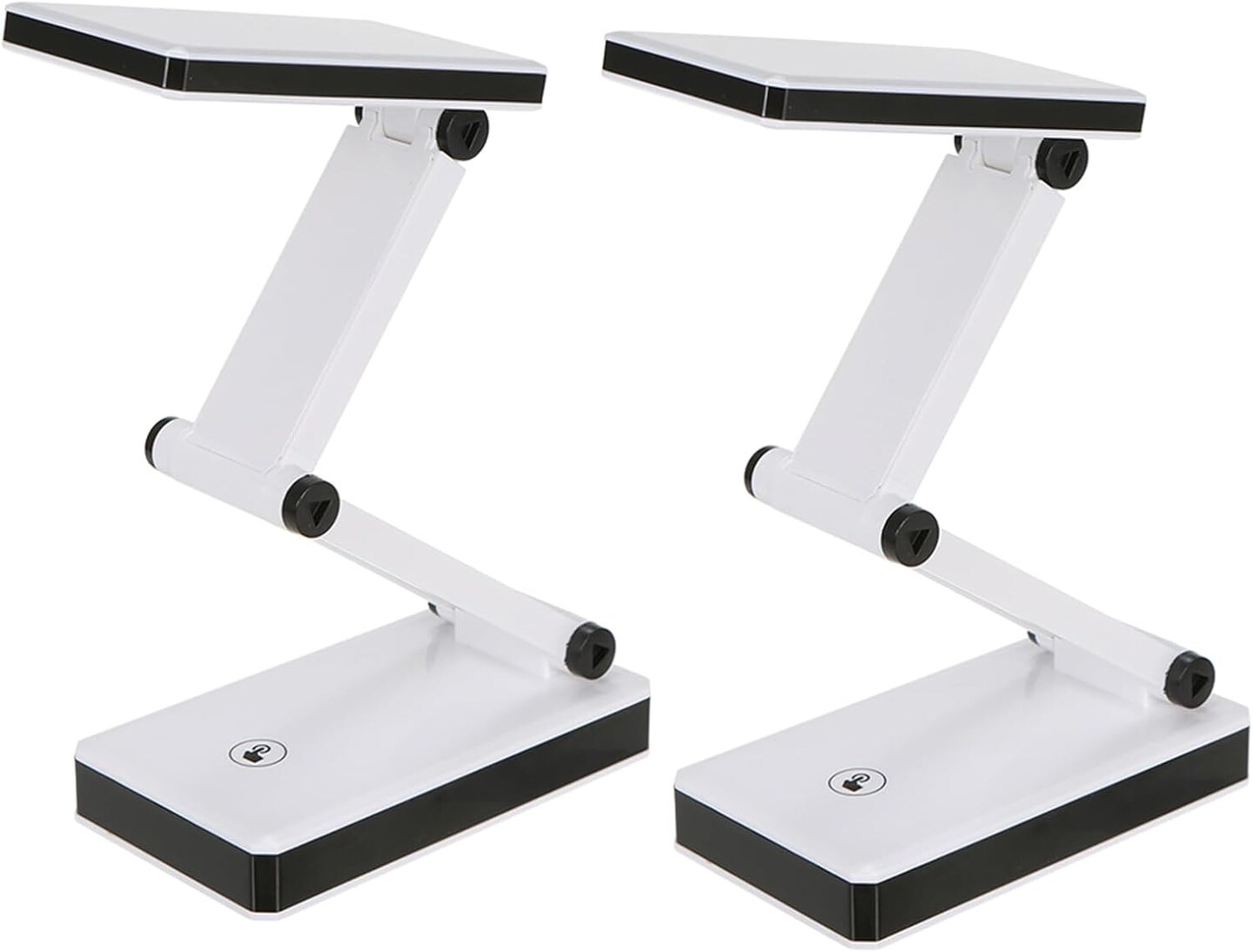 Foldable LED Desk Lamp Portable LED Table Lamp Folding Light Sensitive Touch Control 3 Levels Adjustable Brightness Battery and USB Powered for Travel Studing Home Office School(2 Packs)