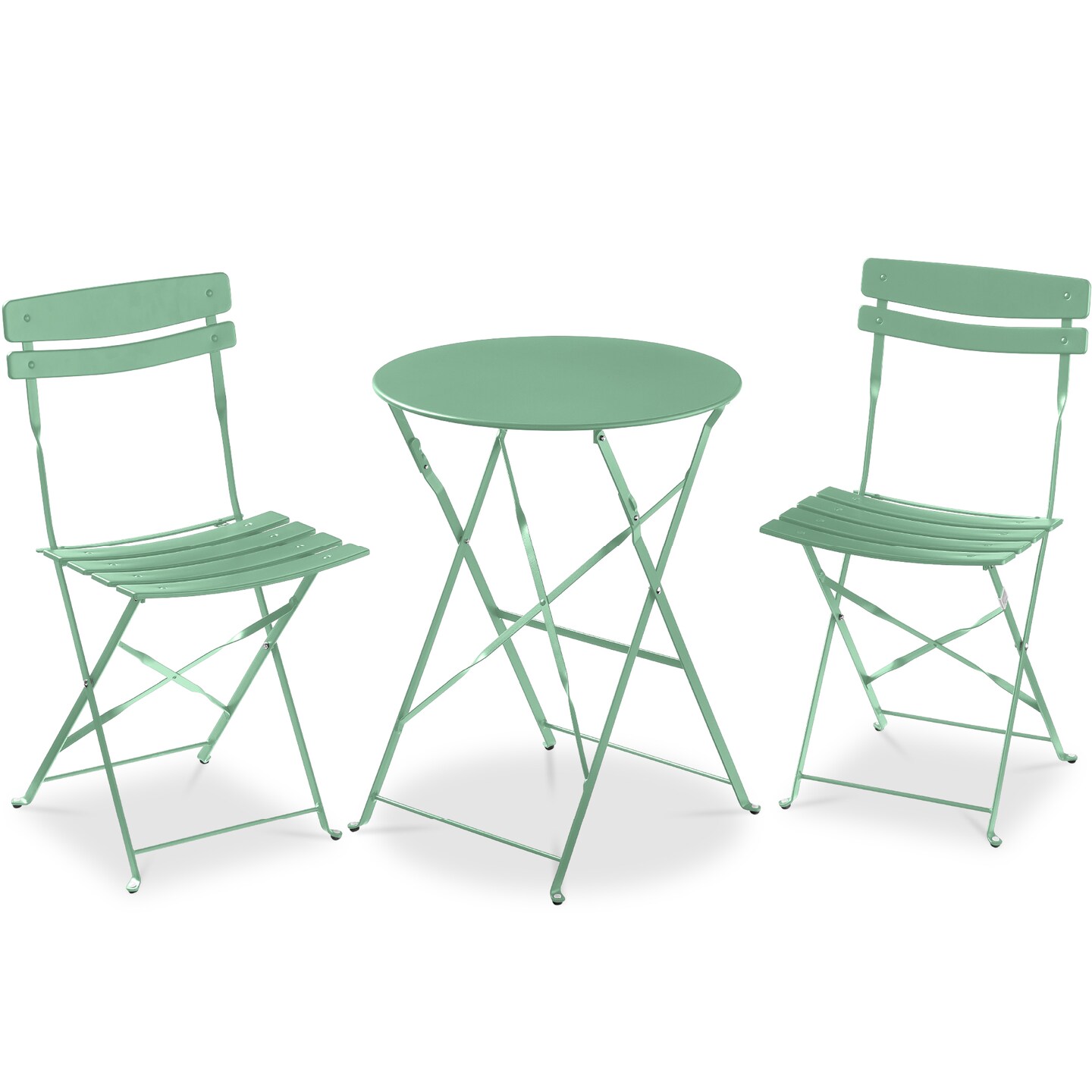 Best Choice Products 3-Piece Small Bistro Set, Folding Patio Furniture Set of 2 Chairs and Table
