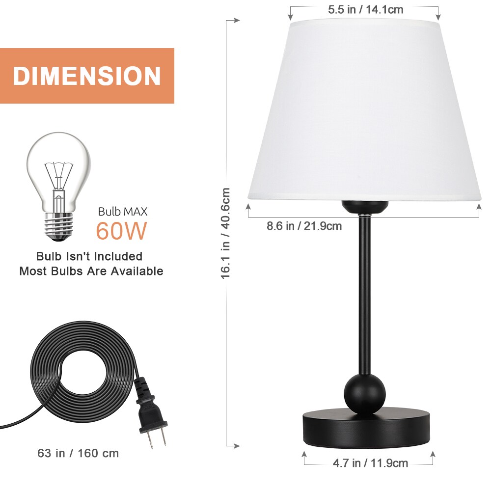 Modern Metal Table Lamp with Linen Shade UL Certified Bedside Light for Bedroom, Office, or Nursery Safe Non-Slip Base, Cozy Ambiance