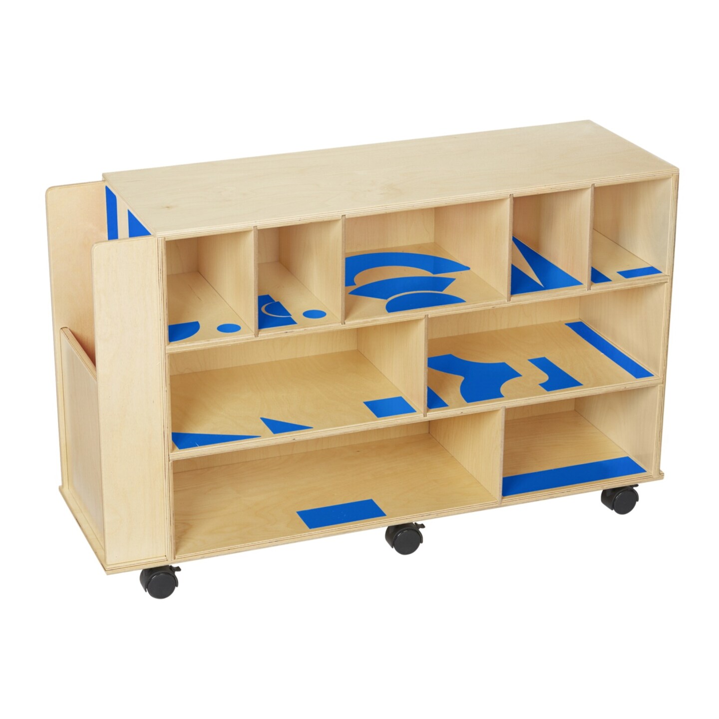 Childcraft Mobile Block Cabinet with Adhesive Labels, 40-1/4 x 13 x 24-7/8 Inches