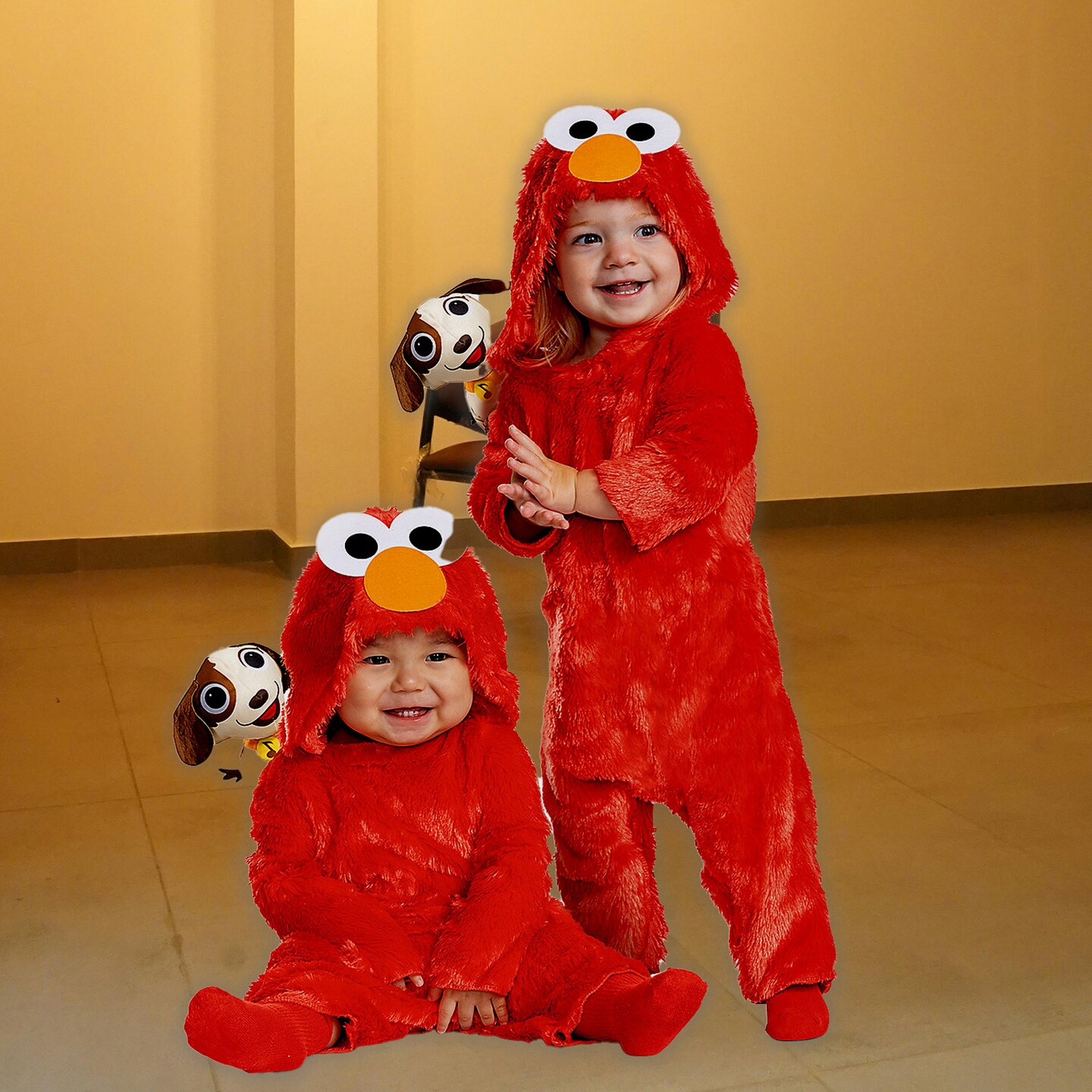 Toddler Elmo With Tango Costume Red Jumpsuit and Detachable Hood