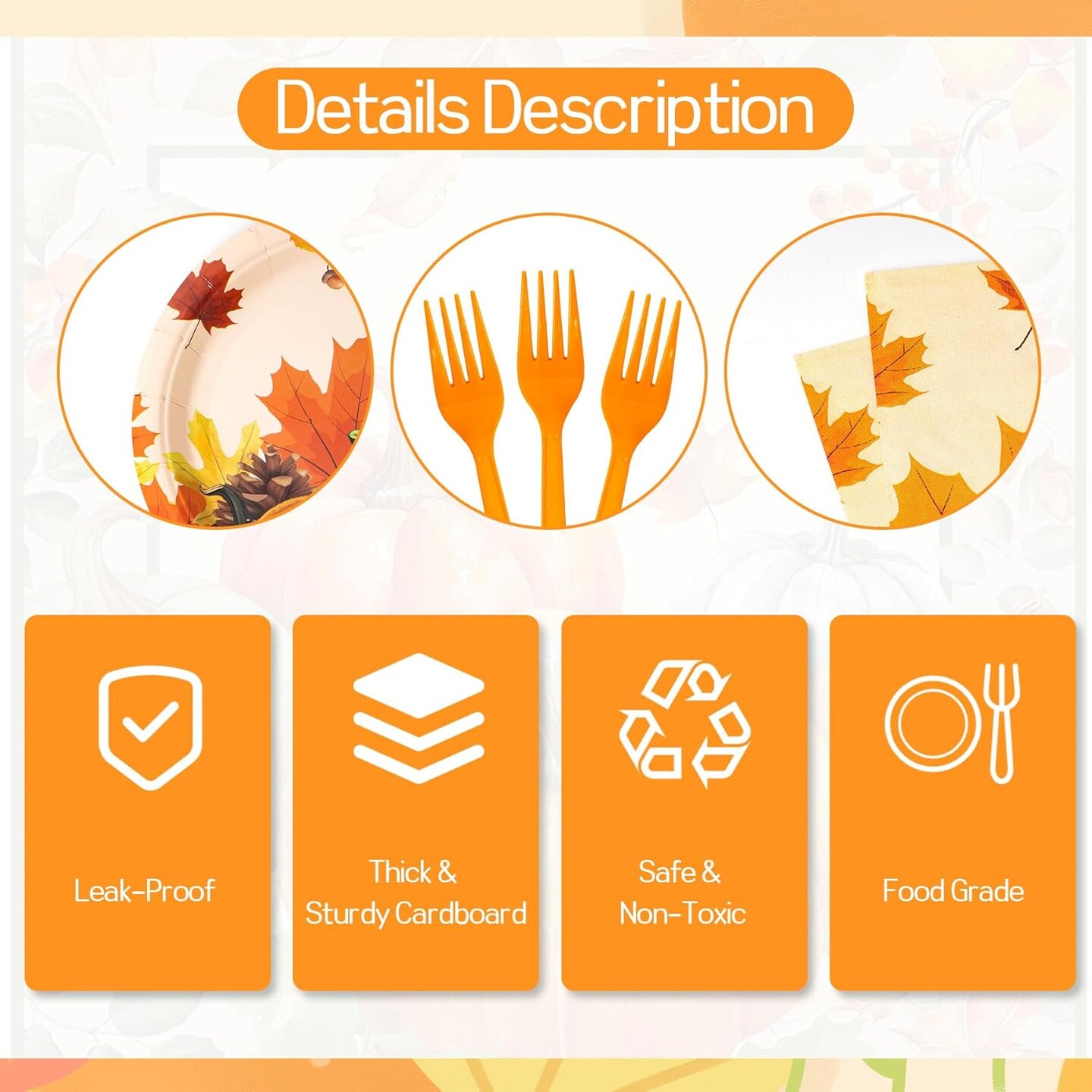 Pumpkin Maple Leaf Thanksgiving Decor (colorful)