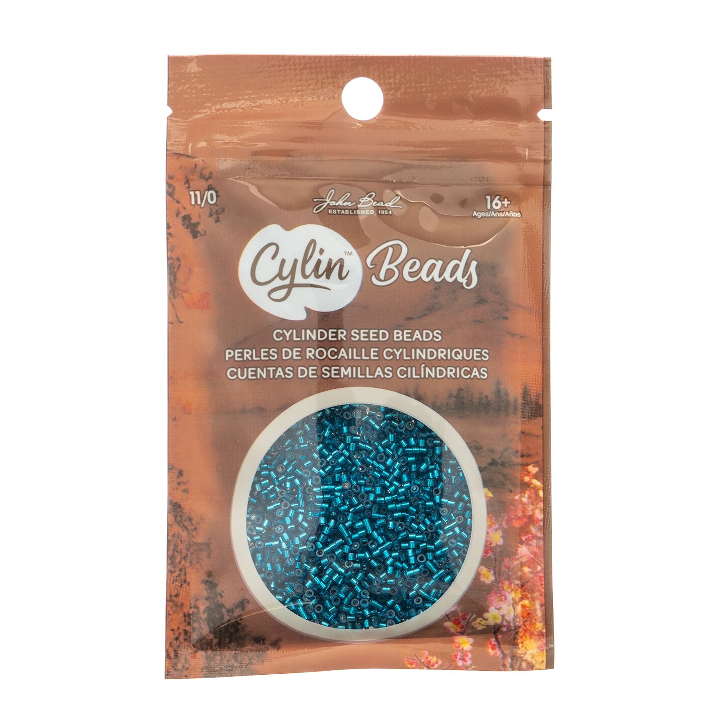 John Bead Silver Lined Cylin Beads 11/0 Glass Cylindrical Seed Beads, 25g