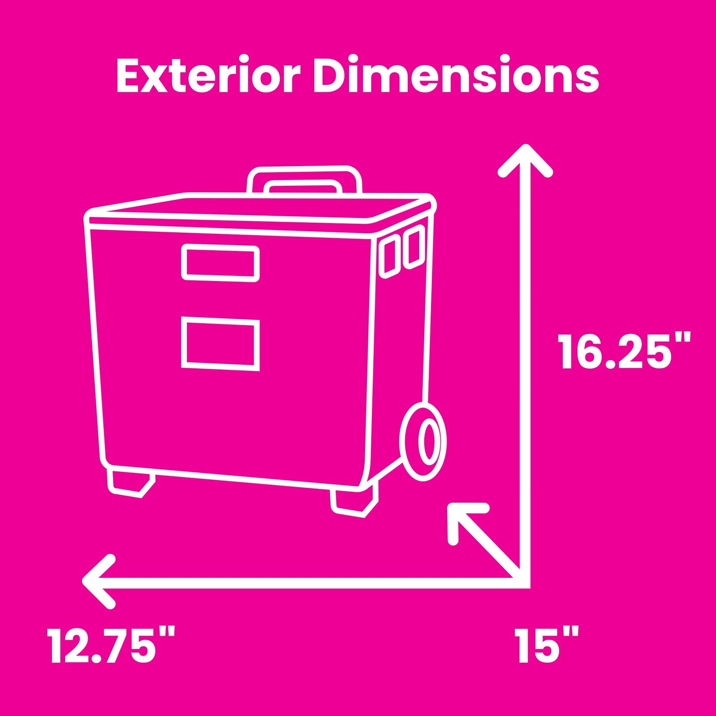Collapsible Rolling Craft Cart with Lid &#x2013; Pink