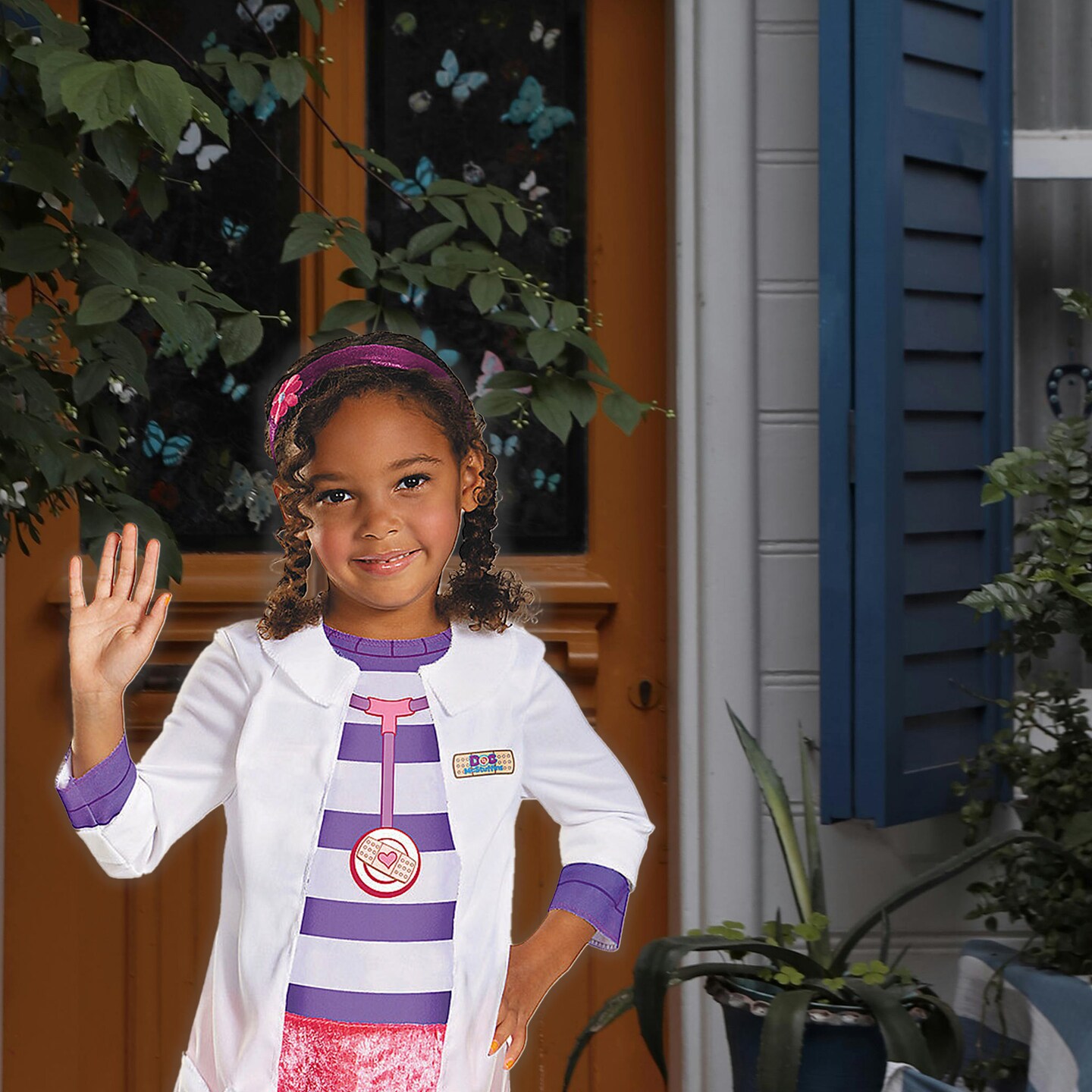 Girls Doc McStuffins Costume Lab Coat Leggings and Headband Comfortable and Playful