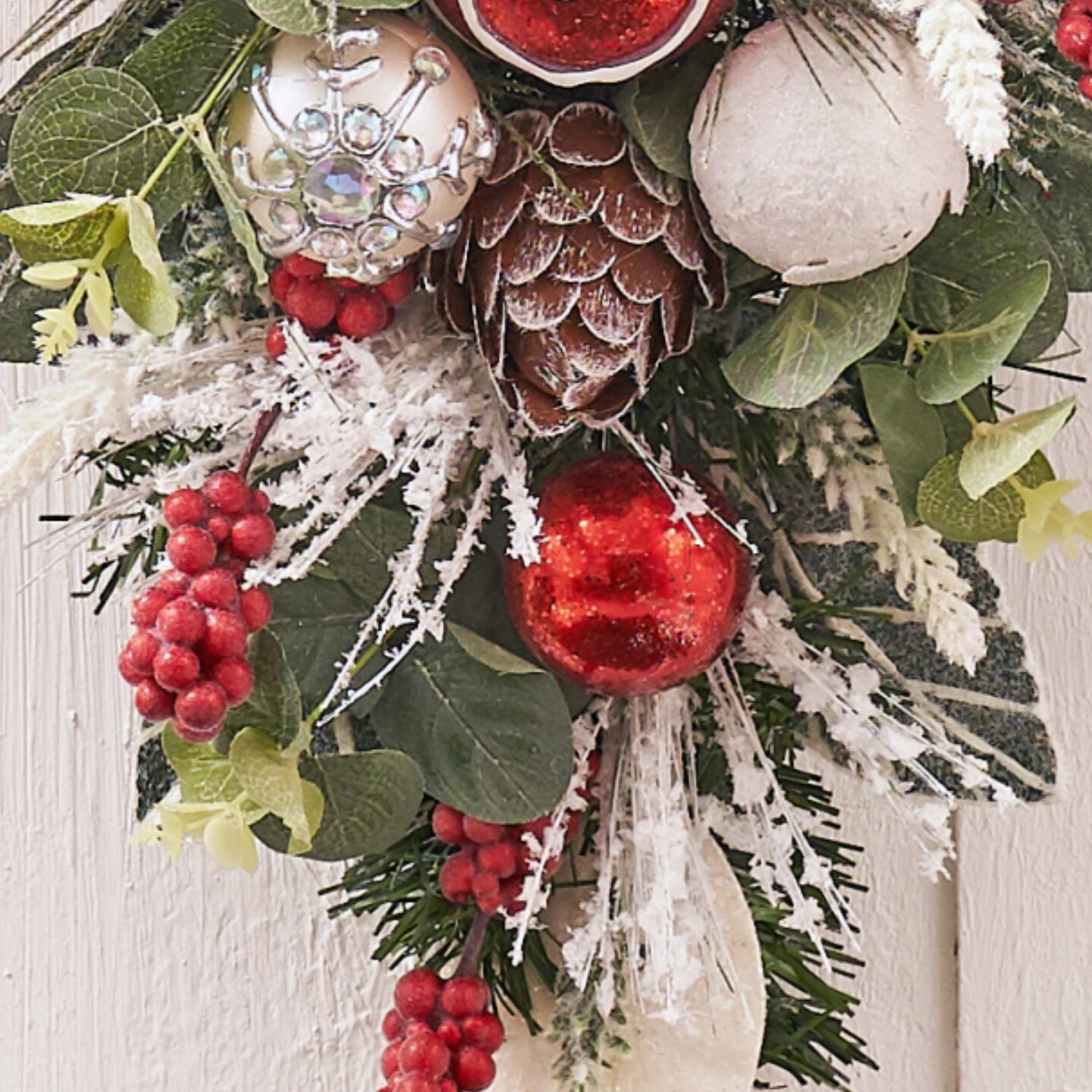 Christmas Poinsettia Swag - Handcrafted Christmas Decorations - Holiday Tree