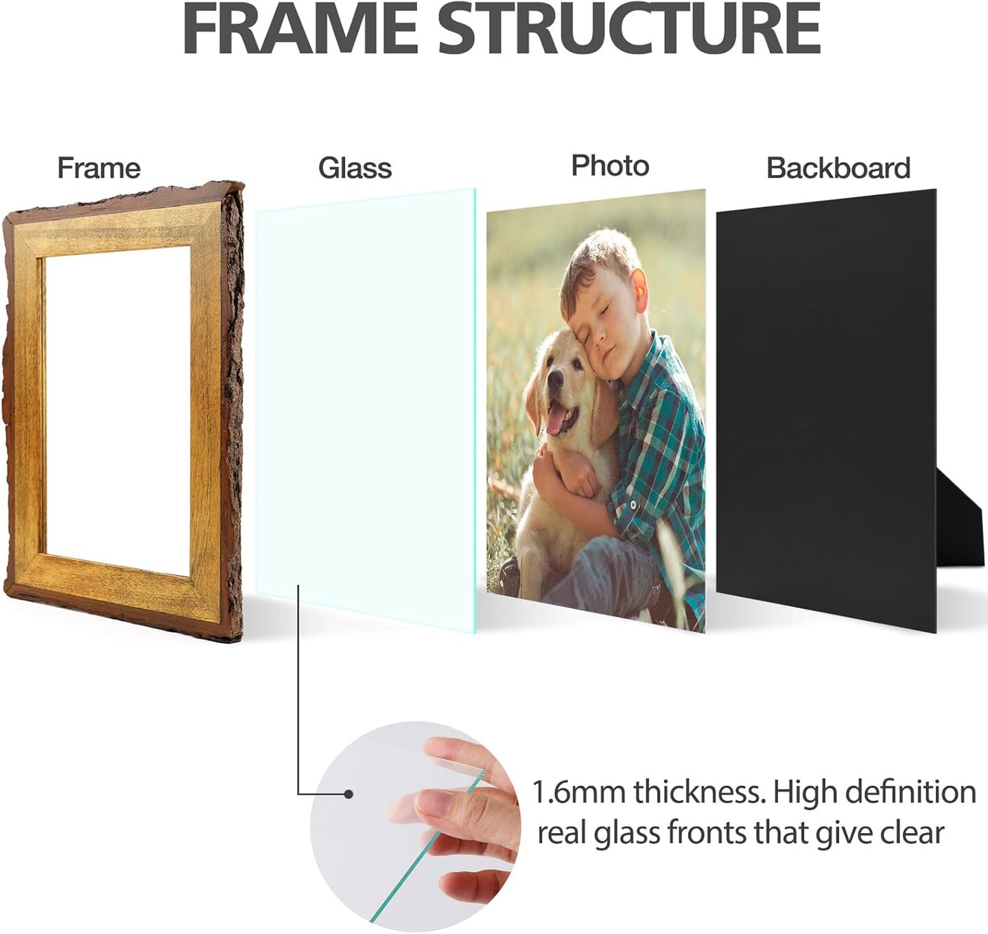 Golden State Art, 5x7 Picture Frame Rustic Brown,(1 Pack)8.03&#x22;L x 6.02&#x22;W