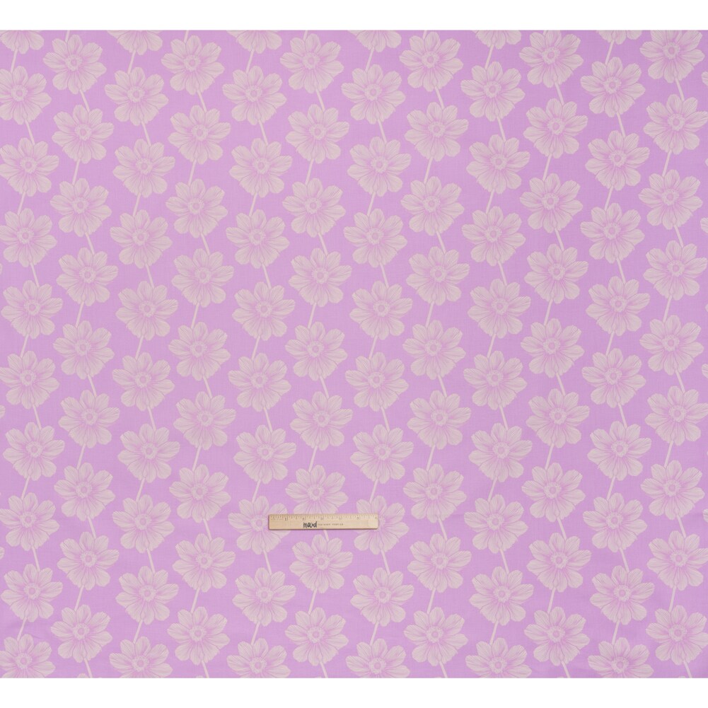 1 Yard Lilac Anemone Floral Printed Quilting Cotton Indelible Collection Fabric