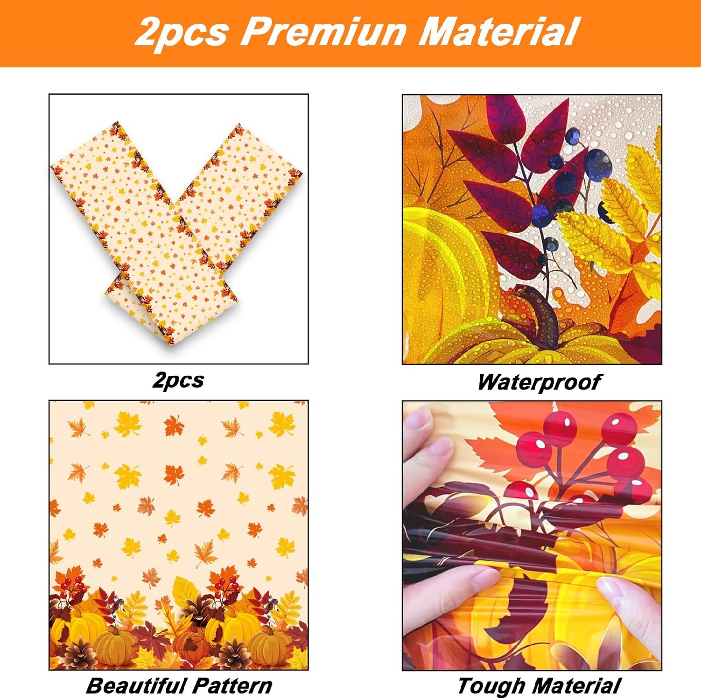 98 Pcs Autumn Thanksgiving Party Supplies Set - Plates Napkins Forks Tablecloth (Serves 24)