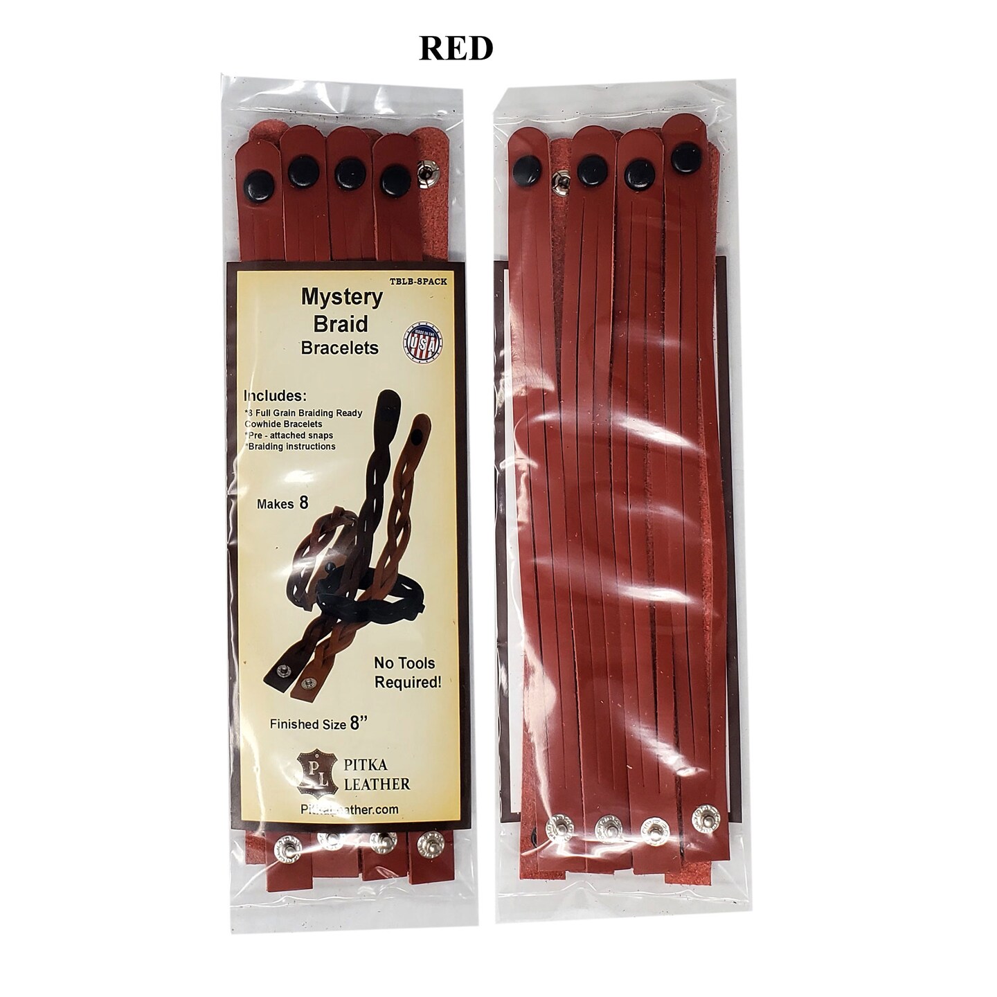 DIY Braided Leather Bracelets Kit – Mystery Braid 8 Pack, Easy Leather Bracelet Making for Craft Nights