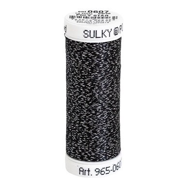 Sulky 30 Wt. Poly Sparkle™ Thread - Charcoal Gray with Silver Sparkle - 290 yd. Spool