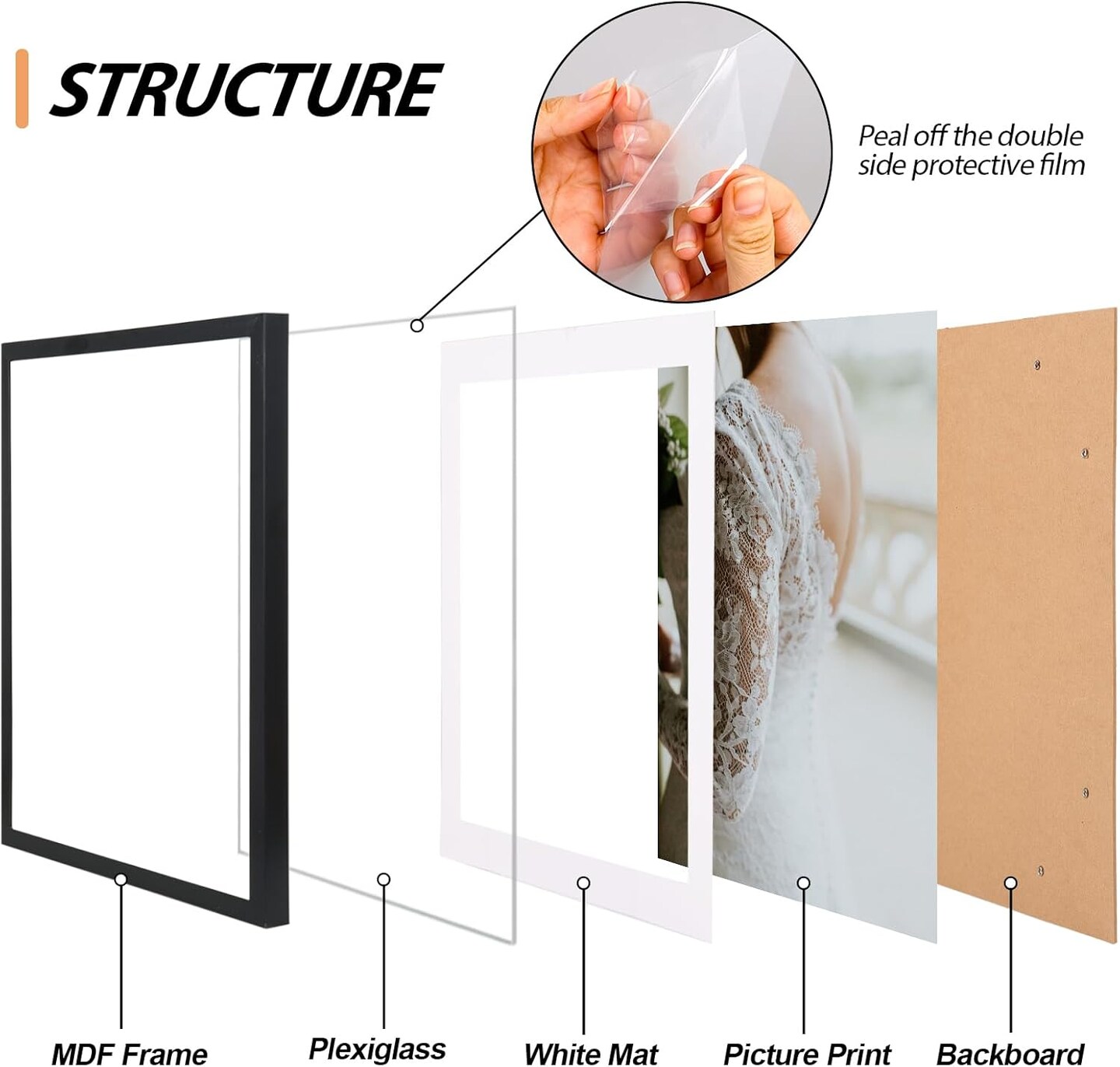 Fixwal Picture Frames Set(Brown&#x26;Black)8&#x22;L x 10&#x22;W