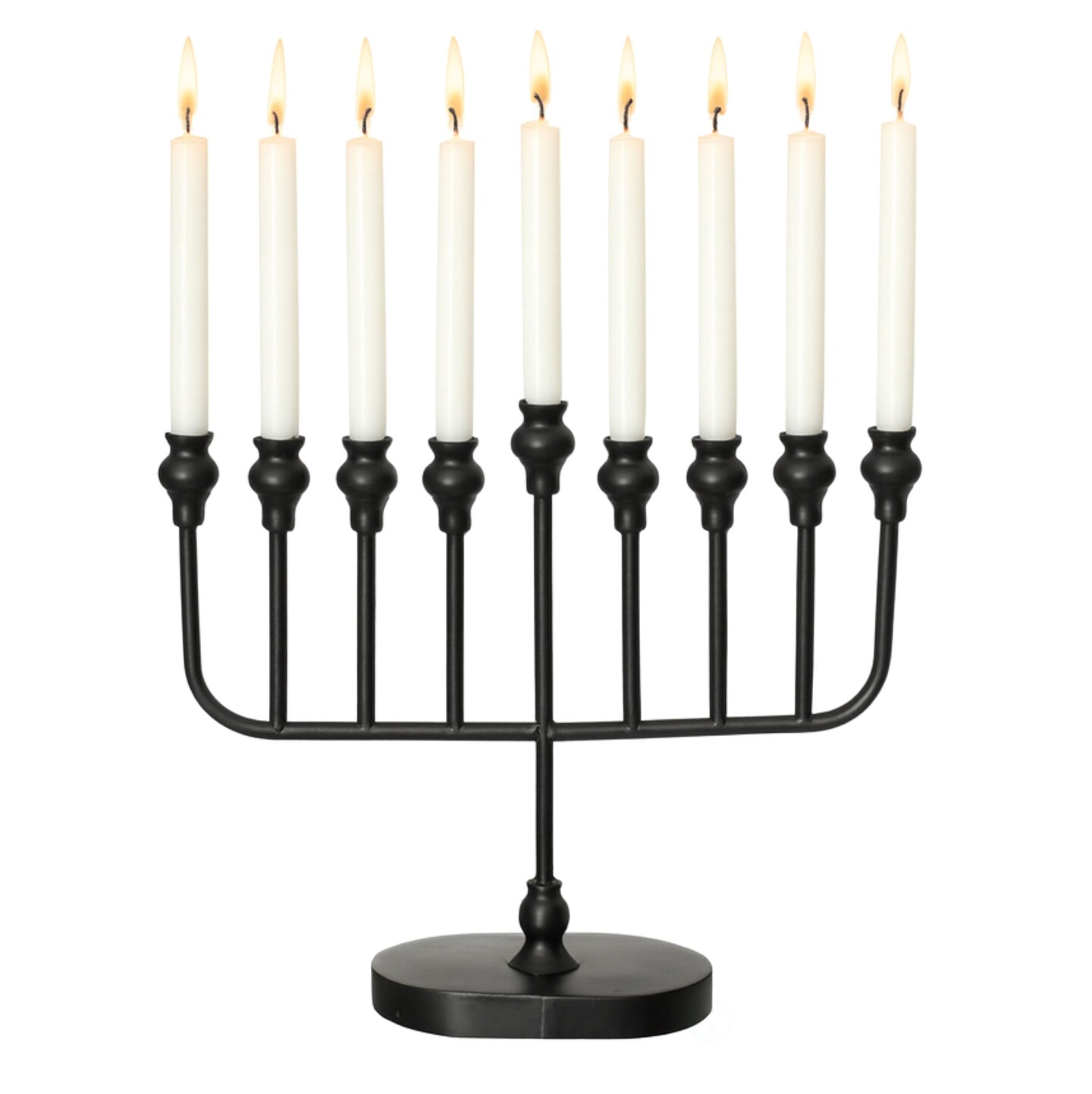 Vintiquewise Wall Mount 9-Branch Hanukkah Menorah Illuminated Display Contemporary Decorative Accent Judaica Centerpiece and Meaningful Gift for Hanukkah Celebrations, Modern Black
