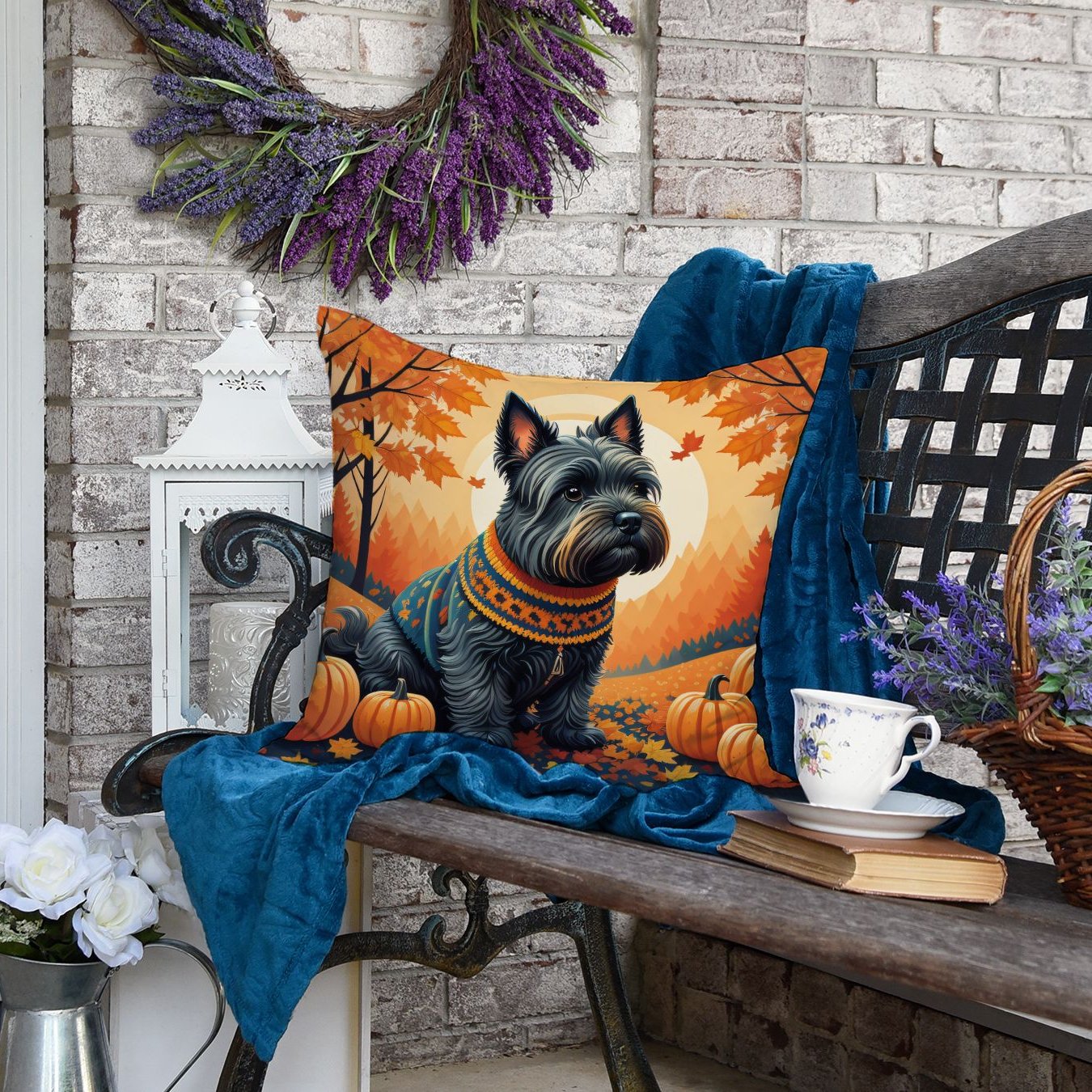Edge Collections - 18" x 18" - Multicolor - Scottish Terrier Throw Pillow - , Machine Washable Indoor Outdoor Decorative Pillow - 1 Piece