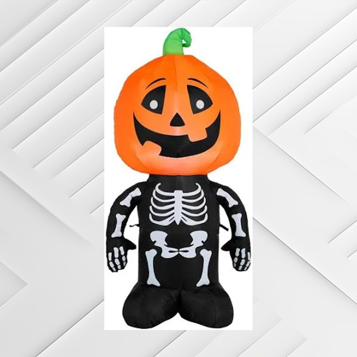 3.5 FT Halloween Classics LED Skeleton Pumpkin Airblown Inflatable Indoor Outdoor Decoration
