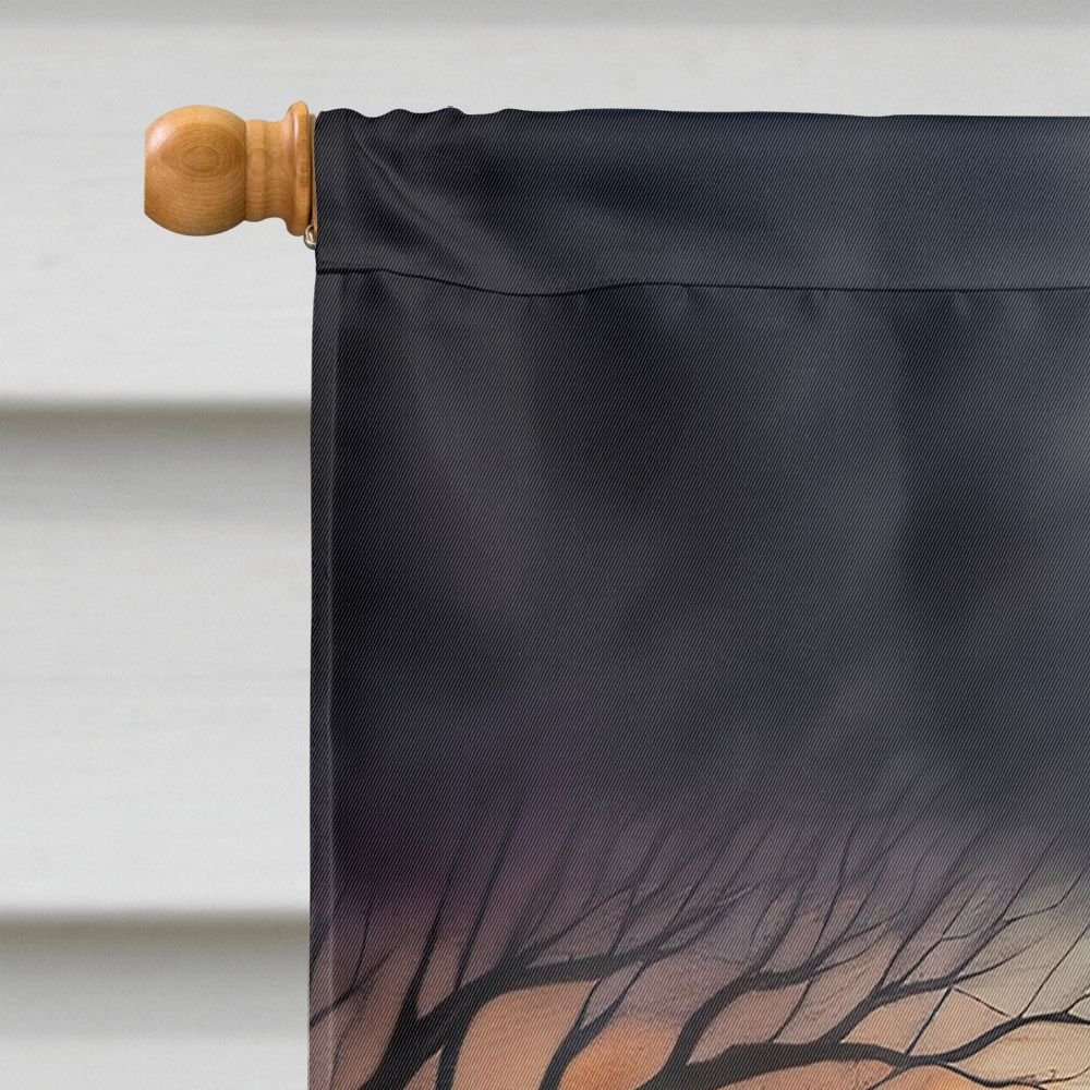Edge Collections - 28" x 40" - Multicolor - Keeshond Spooky Halloween House Flag Decorative Sleeve Pole Banner - 1 Piece