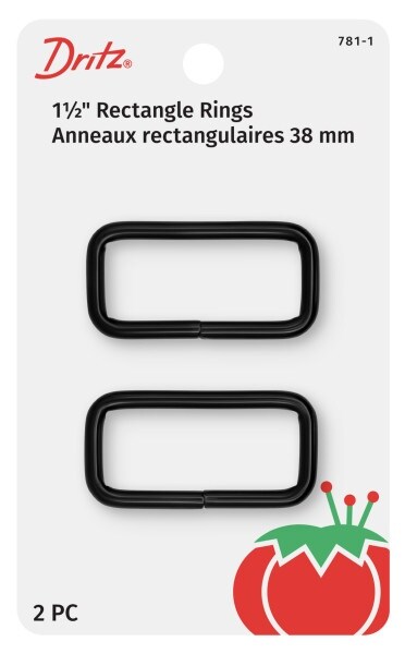 Dritz Rectangle Rings-Black 2 Piece