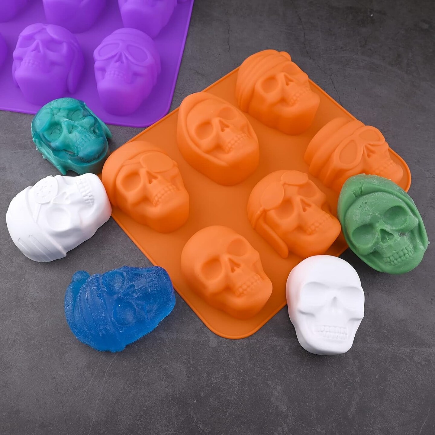 2 Pack Silicone Skull Baking Molds (Large Skull Molds)