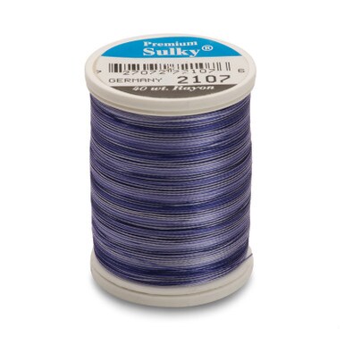 850 Florida Thread Sulky 40 Wt. Rayon Variegated Thread - Vari-Navy Blues - 850 yd. Spool ...
