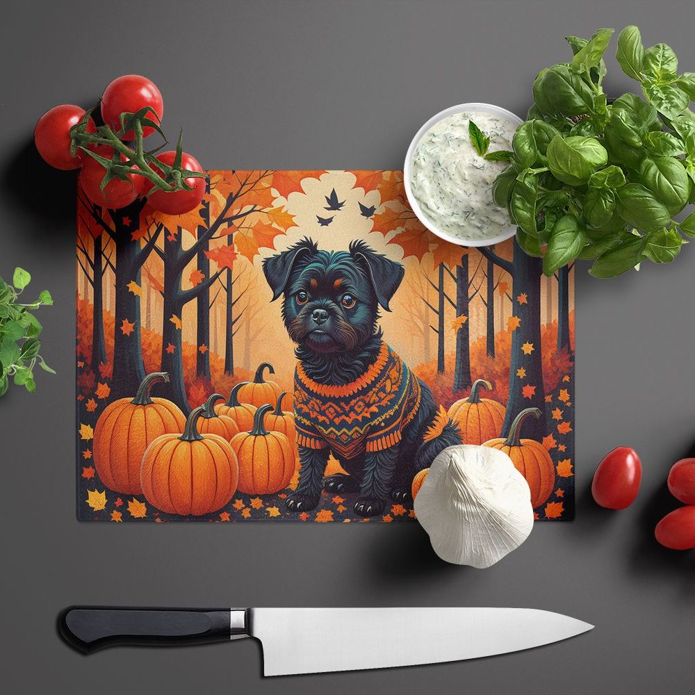 Edge Collections - 15" x 12" - Multicolor - Affenpinscher Decorative Glass Cutting Board - 1 Piece