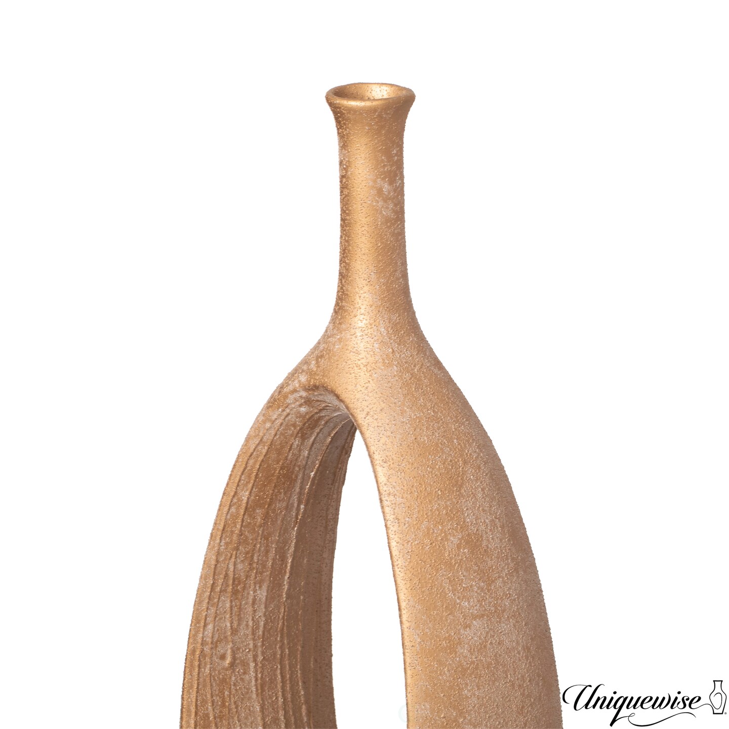 Uniquewise Fiberglass Floor Vases Modern Bohemian Ornamental Oval Design with Open Center for Entryway Living Room Bedroom Office Minimalist Home Decor Accent and Artistic Display Piece