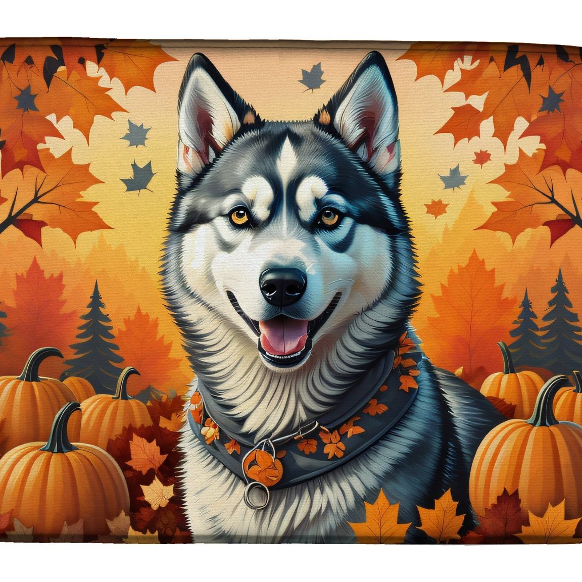 Edge Collections - 14" x 22" - Multicolor - Siberian Husky Dish Drying Mat - 1 Piece