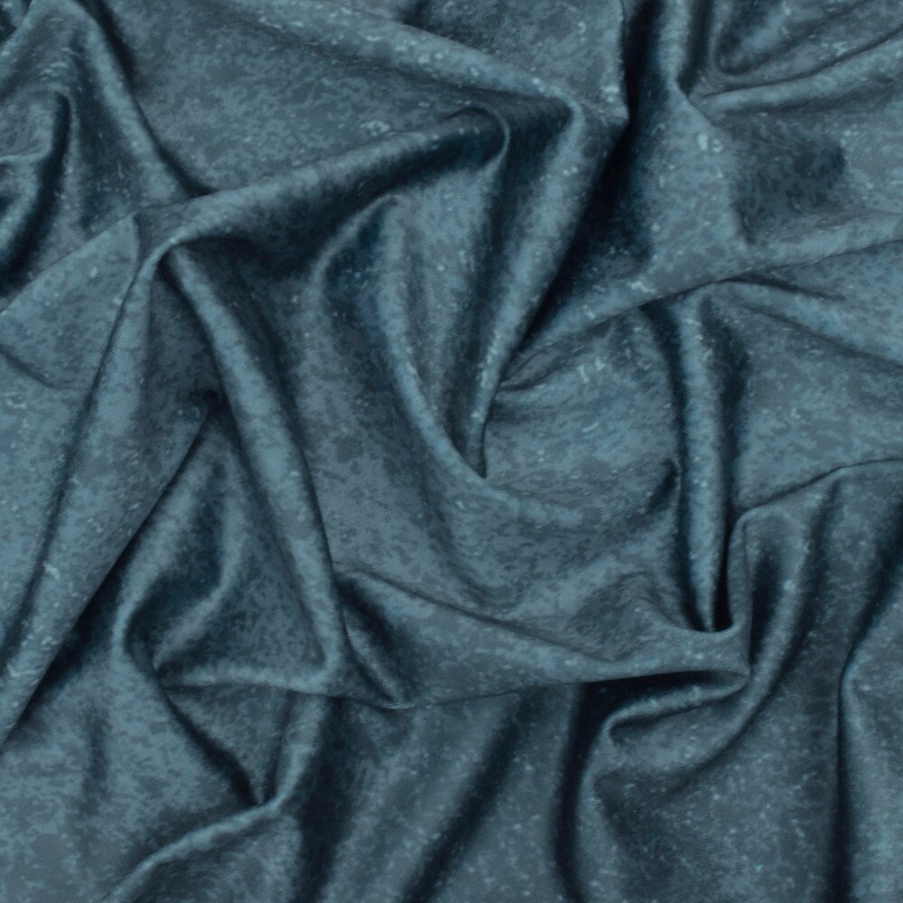 Swamp Teal-Blue Texture Pattern Printed Stretch Tricot Swimwear Knit Fabric By the Yard