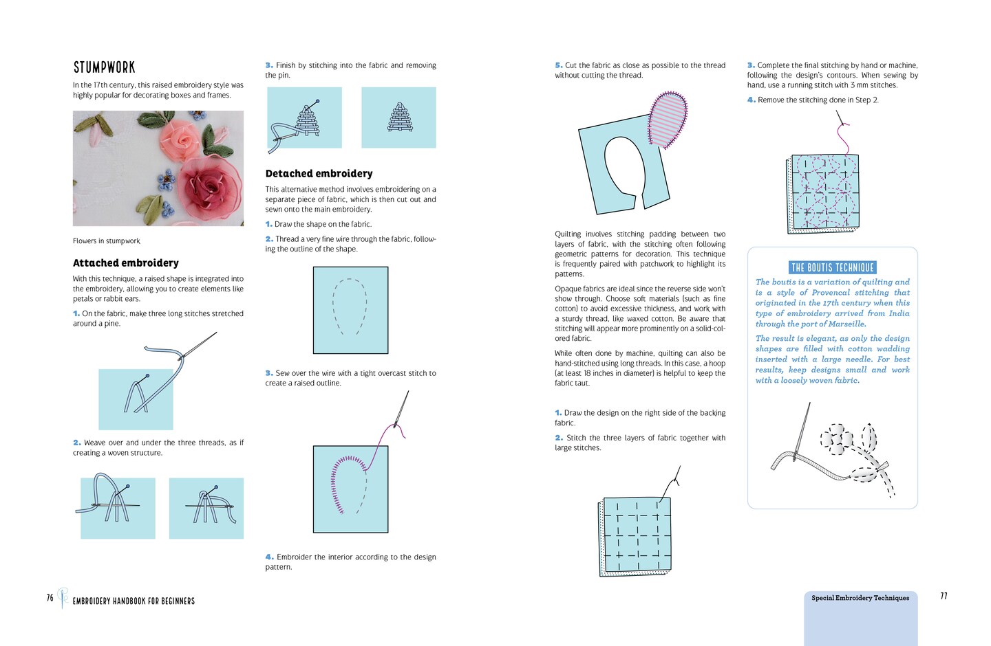 Embroidery Handbook for Beginners: An Illustrated Guide to Tools, Techniques, and Stitches