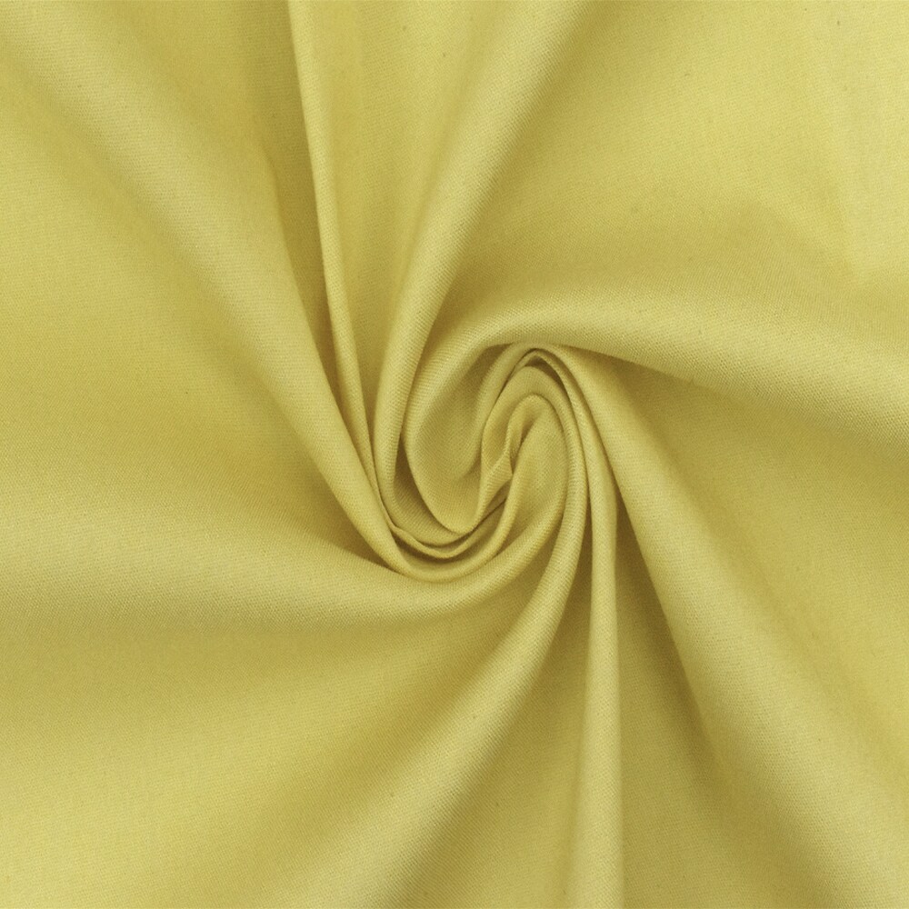 Glow Yellow Solid Stretch Cotton Blend Broadcloth Woven Fabric By the Yard