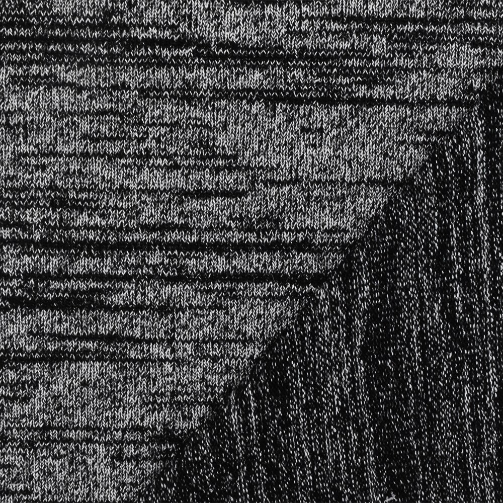 Simple Black-Gray Slub Stretch Jersey Knit Fabric By the Yard