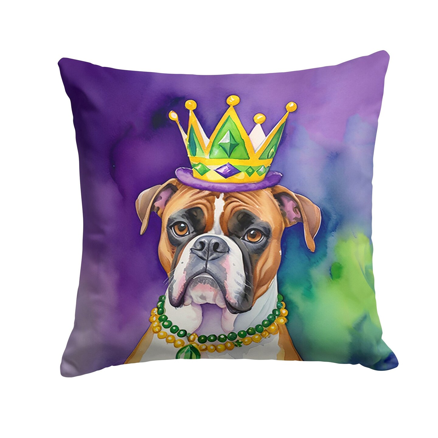 Edge Collections - 14" X 14" - Multicolor - Boxer King of Gras Mardi - 1 Piece