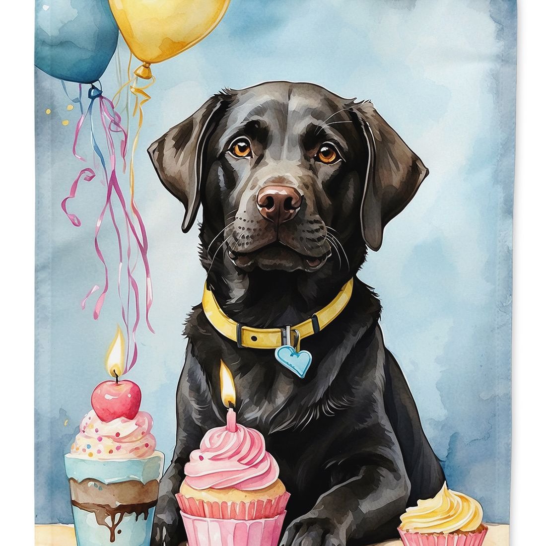 Edge Collections - 28" X 40" - Black - Labrador Retriever Happy Birthday Large - 1 Piece
