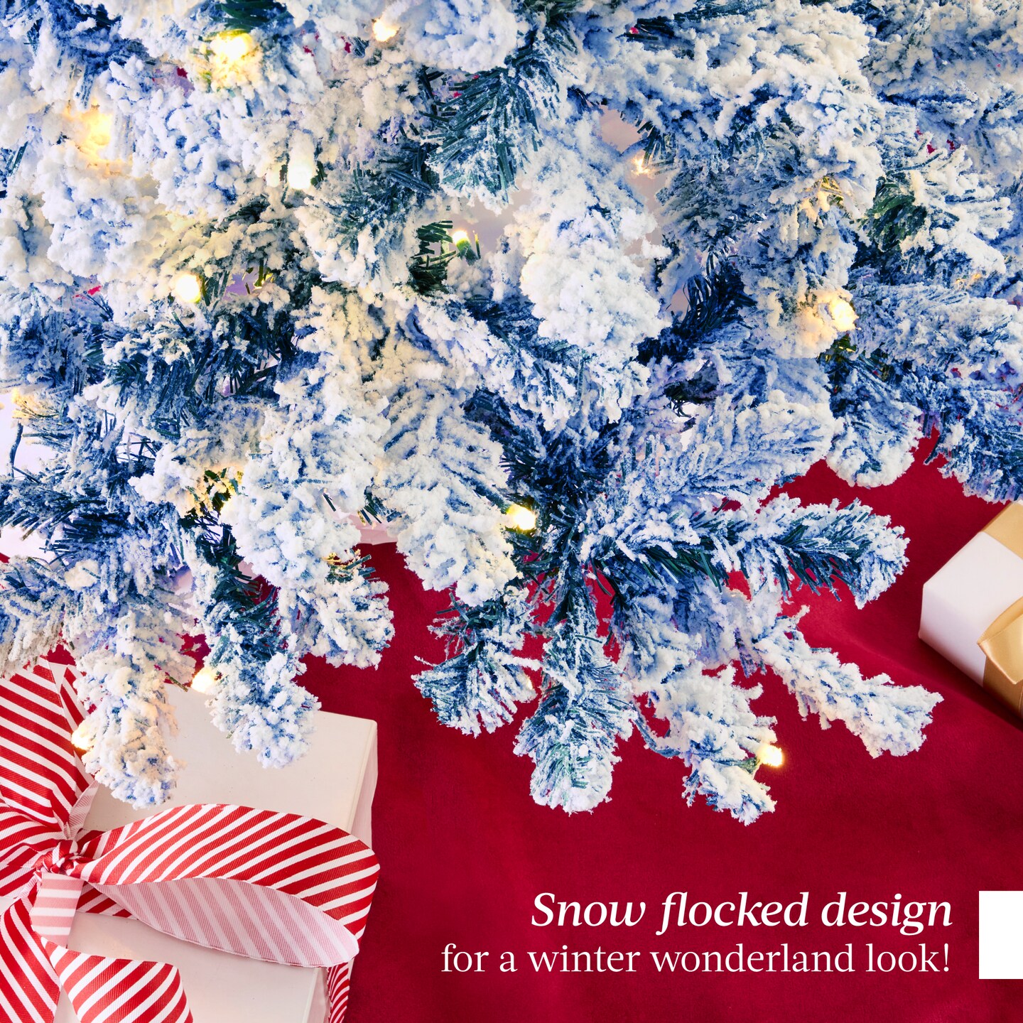 Best Choice Products Artificial Flocked Christmas Tree, Pre-Lit Holiday D&#xE9;cor w/ Twinkle Lights - 6ft