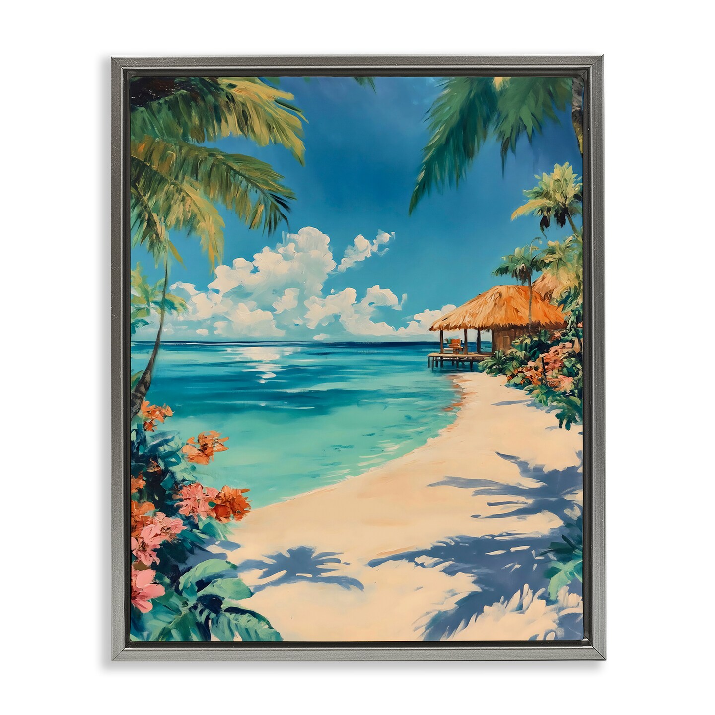 Stupell Industries Tropical Oceanside Cabana Floating Frame