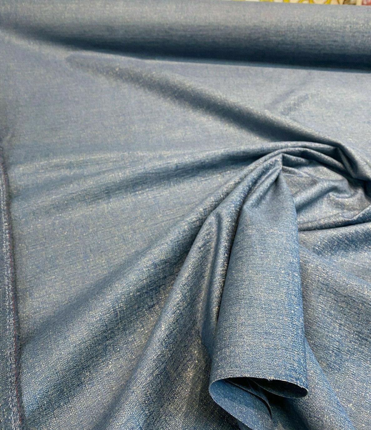 1 Yard Granbury Blue Crypton Chenille Upholstery Fabric 57.5 Inch Width 79% Rayon 21% Polyester