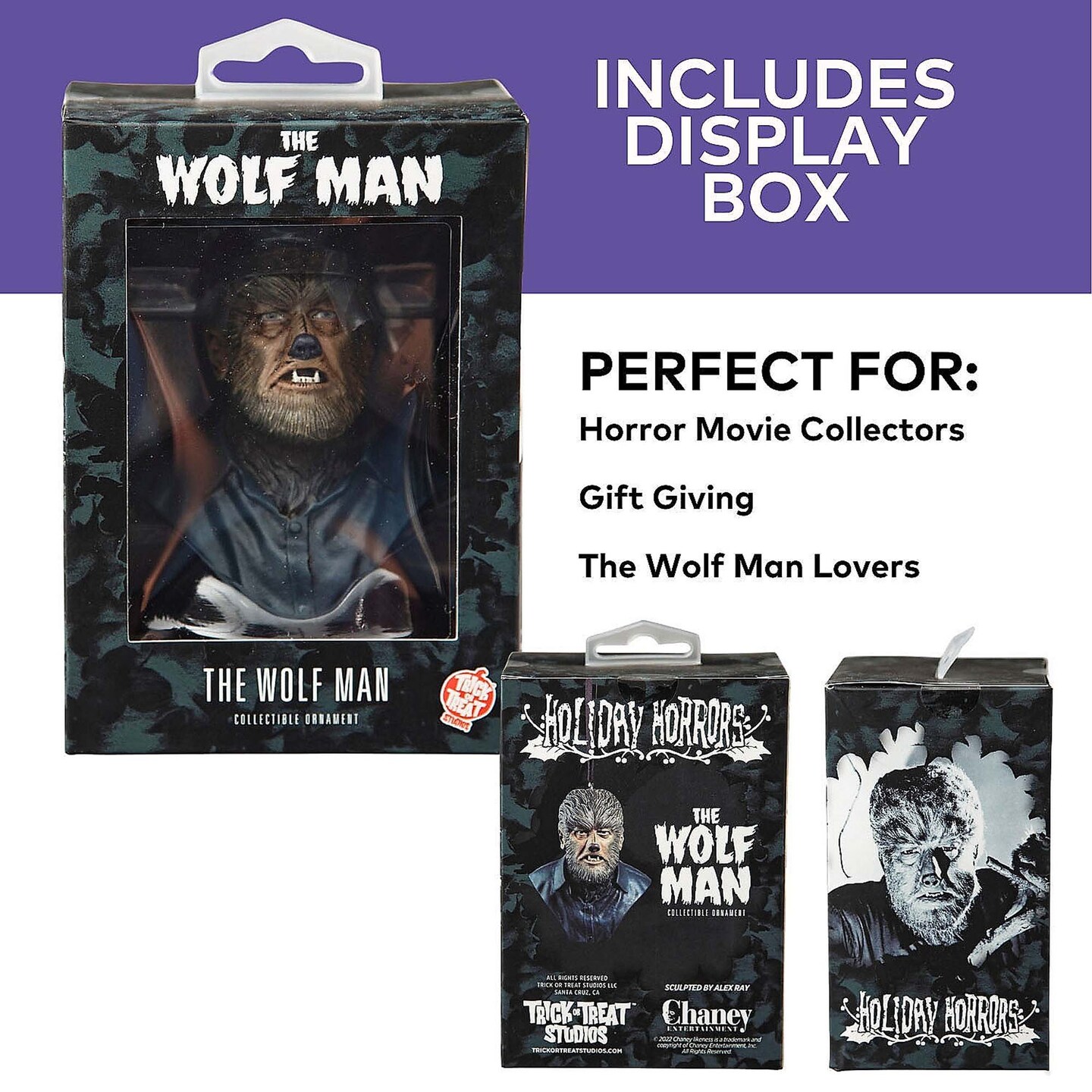 Wolf Man Mini Bust Resin Collectible Ornament Horror Decor