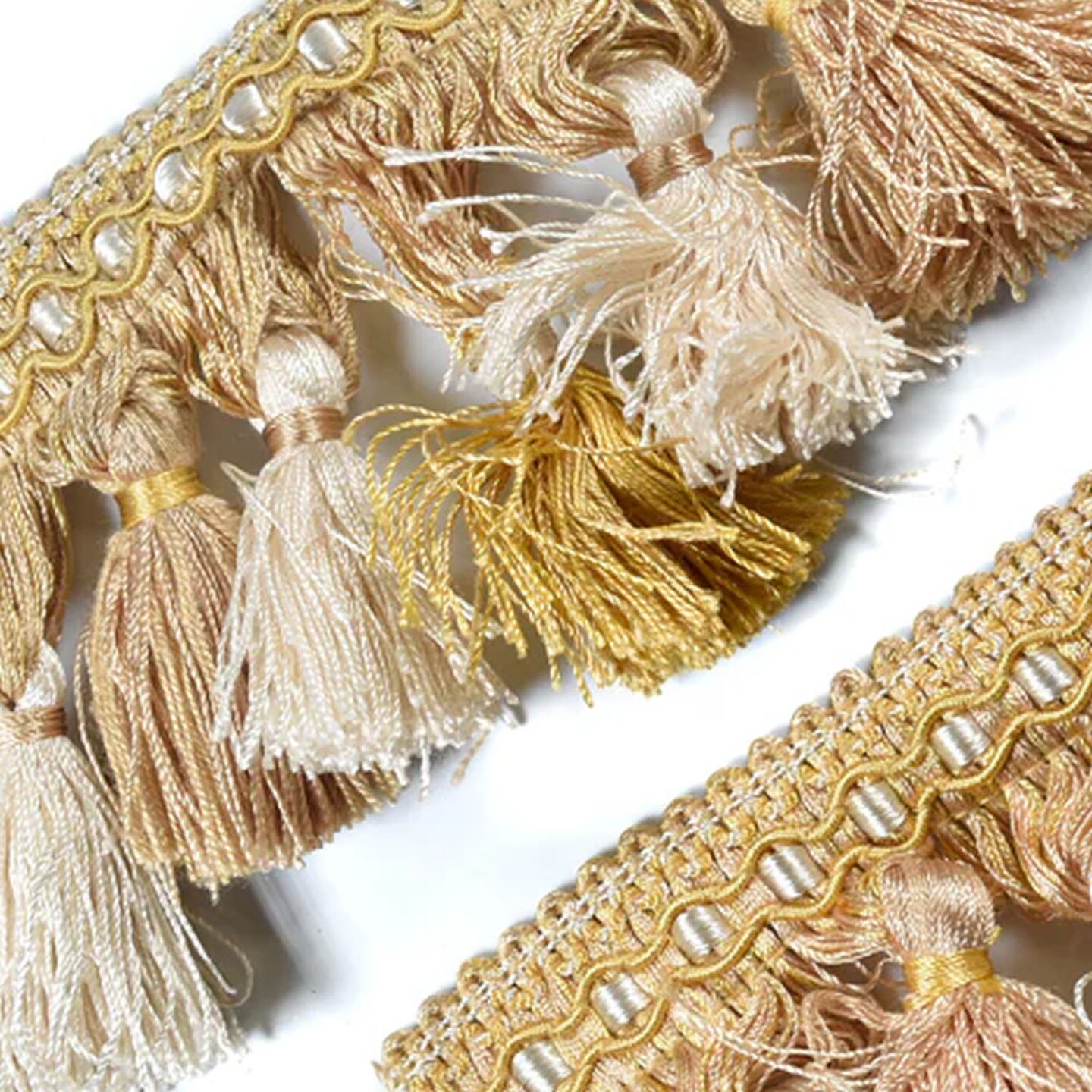 1 Yard Tri Color Tassel Trim Decorative Fringe for Curtains 36 Inch Width