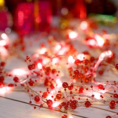 Elegant 20 LED Pearl Bead String Lights — Battery Operated, 3ft