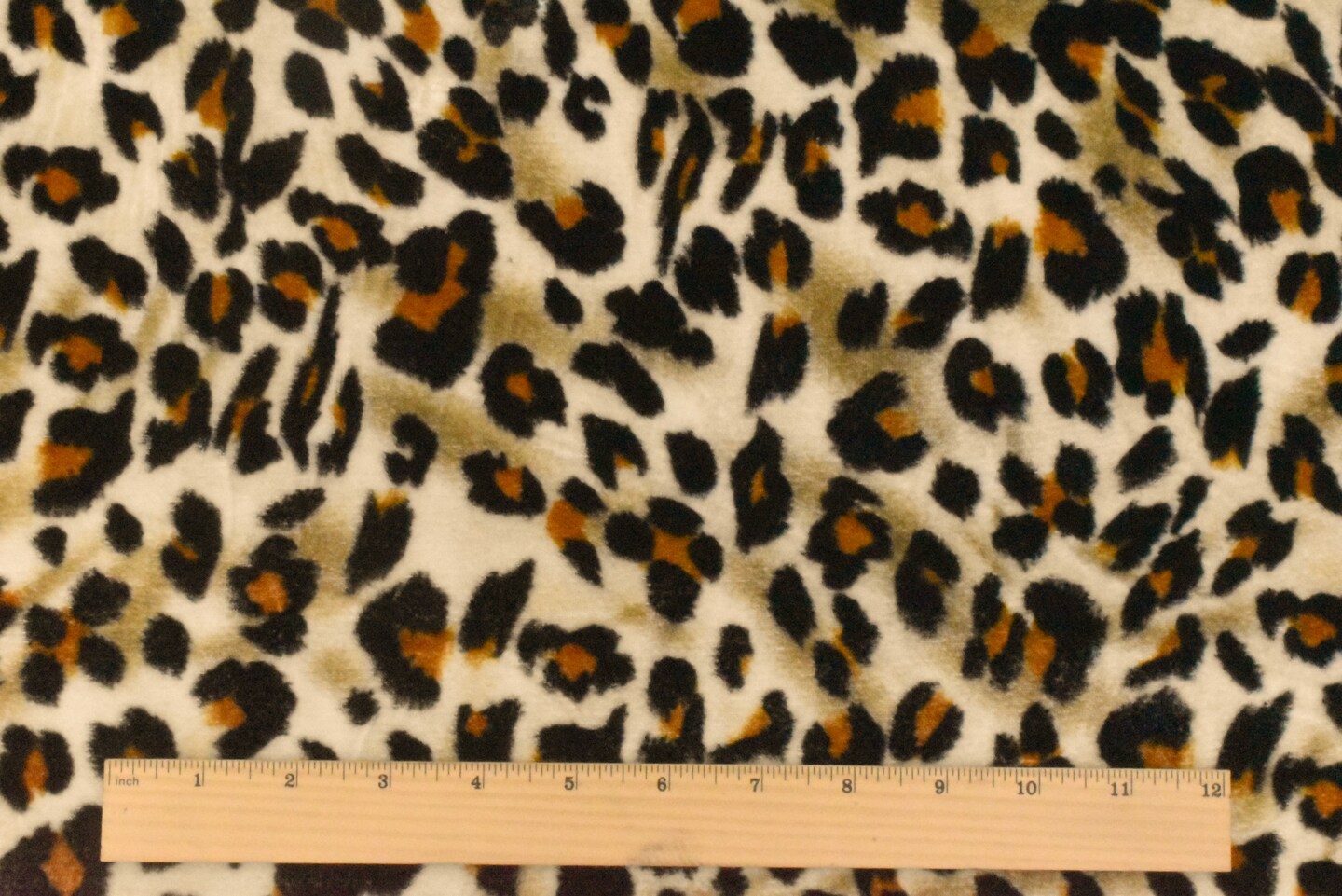 Light Beige-Black-Multi Cheetah Print Stretch Polyester Velvet Knit Fabric By the Yard