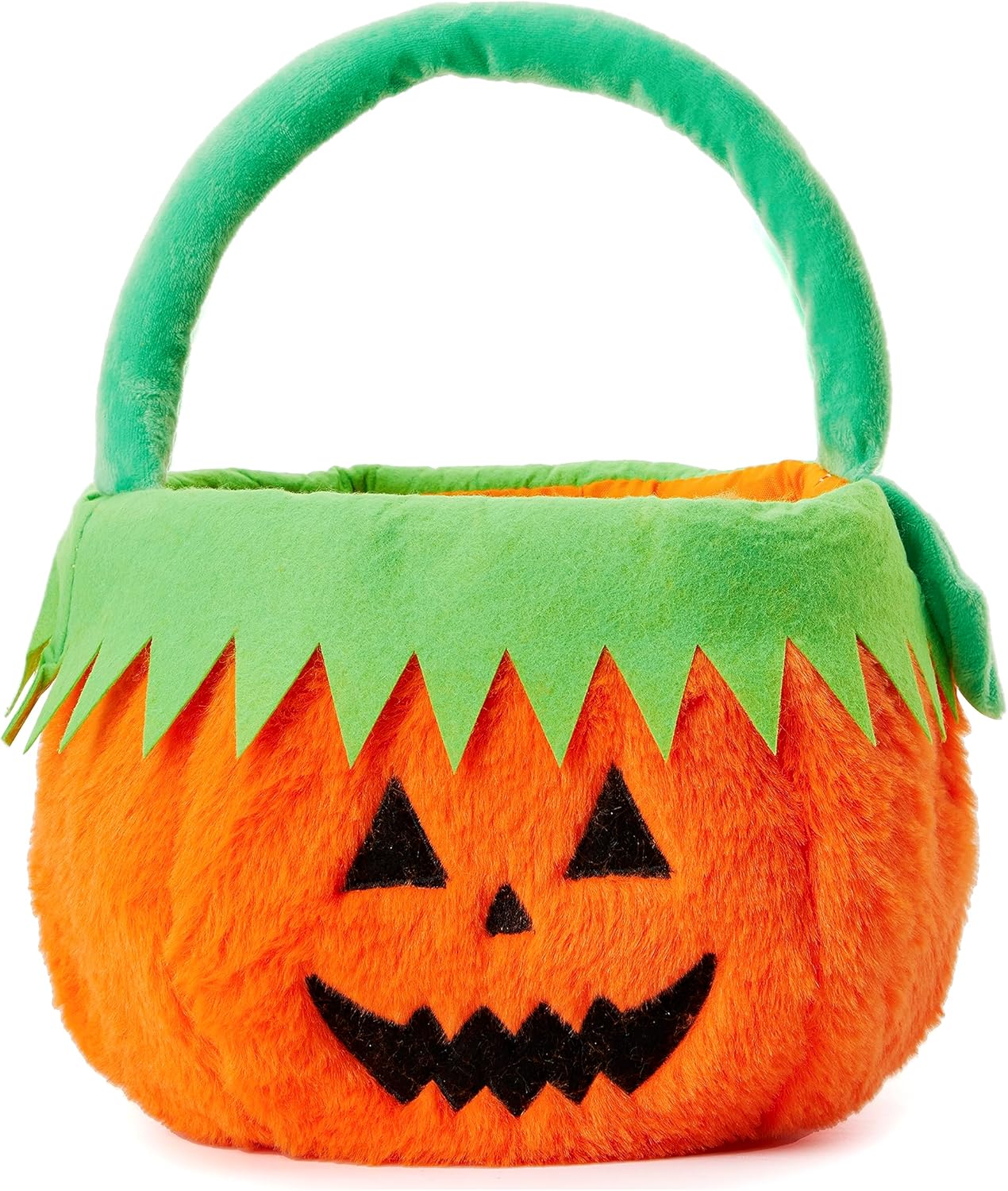 Plush Halloween Bucket for Trick or Treat (Orange) 1"L x 2"W x 2"H
