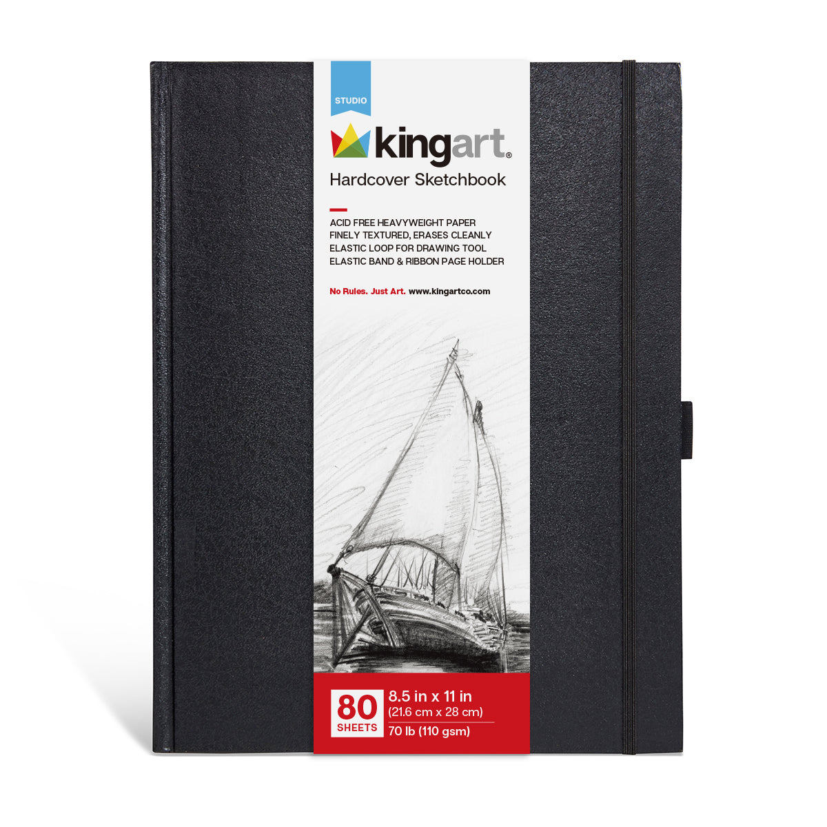 KINGART&#xAE;  Hardcover Sketchbook 8.5x11 inch 80 Sheets