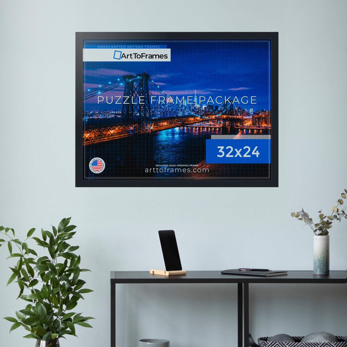 ArtToFrames 32x24 INCH / 81.28x60.96 CM Puzzle Frame for 1500 piece Puzzles.This 1.25 Inch Custom MDF Frame for Puzzles Comes with Economy Acrylic, Available in Multiple Colors