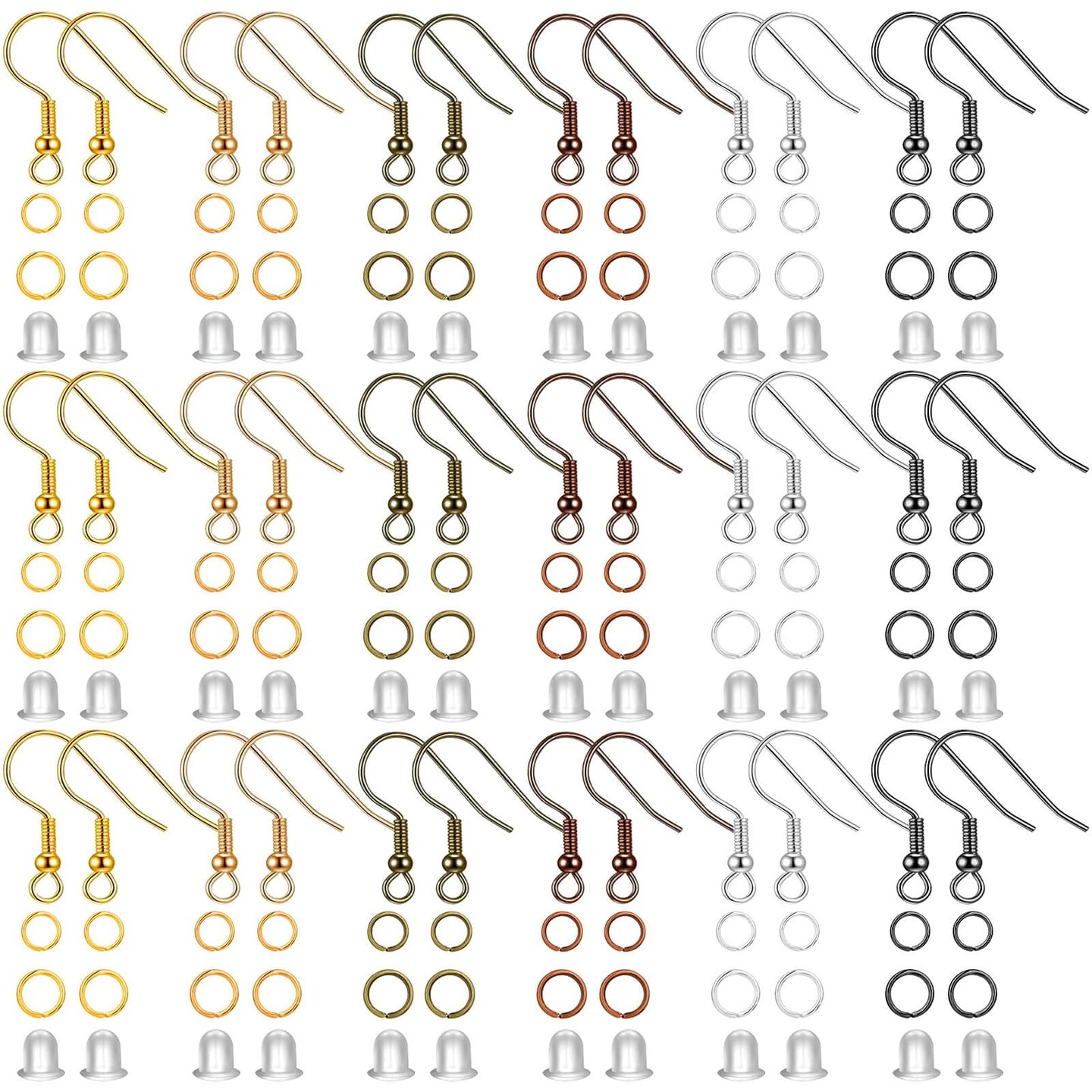 Cridoz 960PCS Earrings Making Supplies Kit with 240PCS Earring Hooks, 420PCS Jump Rings and 300PCS Earring Backs for Earring Making and Repair (Multicolors)