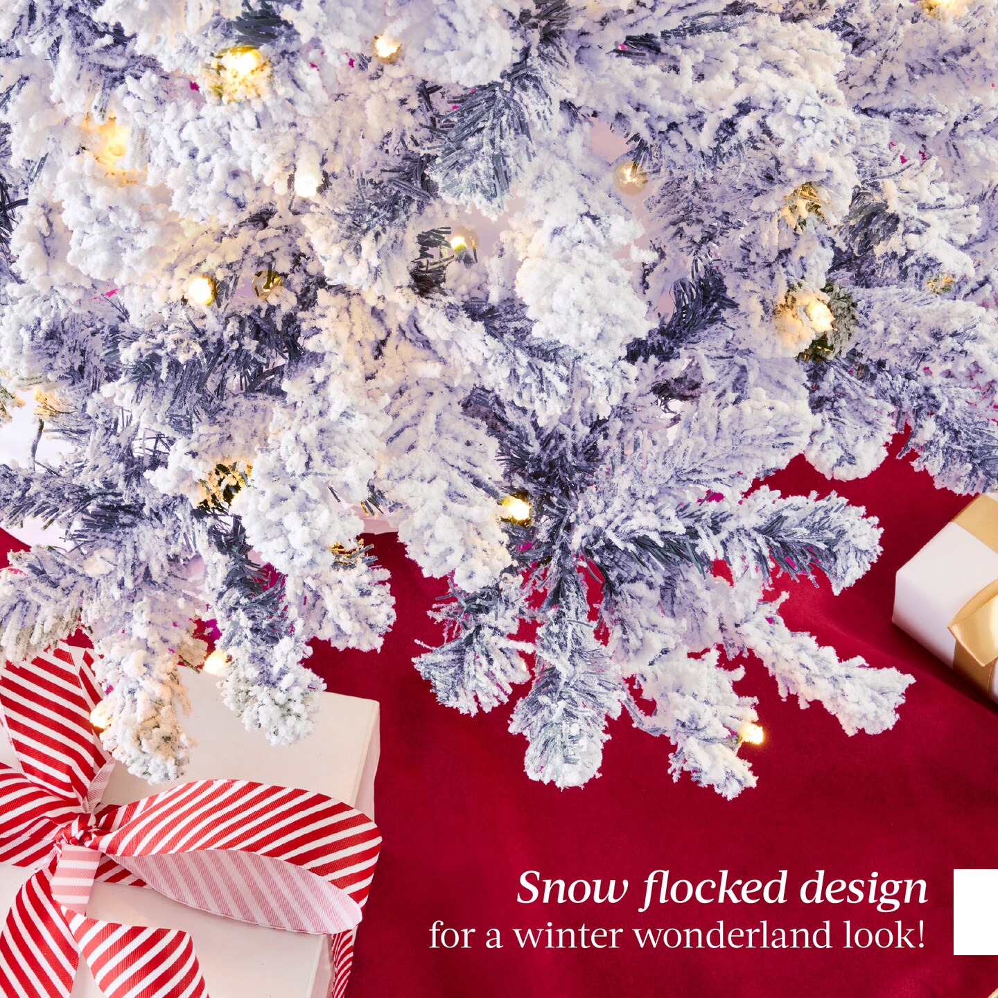 Best Choice Products Pre-Lit Lavender Christmas Pine Tree w/ Flocked Branches, Warm-White Lights