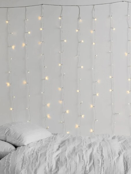 USB Pastel Rainbow Curtain Lights &#x2014; 300 LED, 10 Strands, Remote &#x26; 8 Modes
