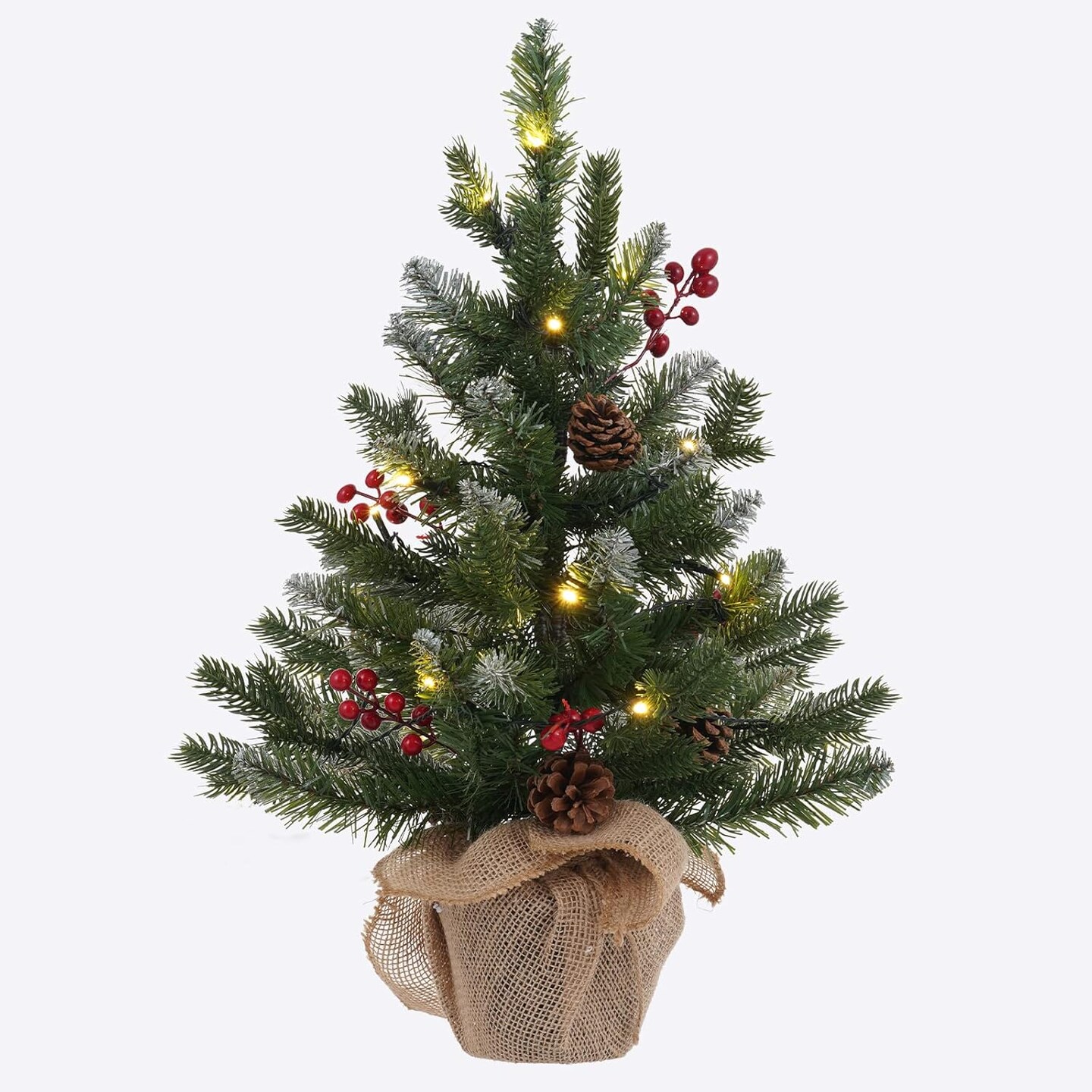 24" PE Prelit Small Christmas Tree Artificial Tabletop (Mymt-104) 3.4"D x 3.4"W x 24"H