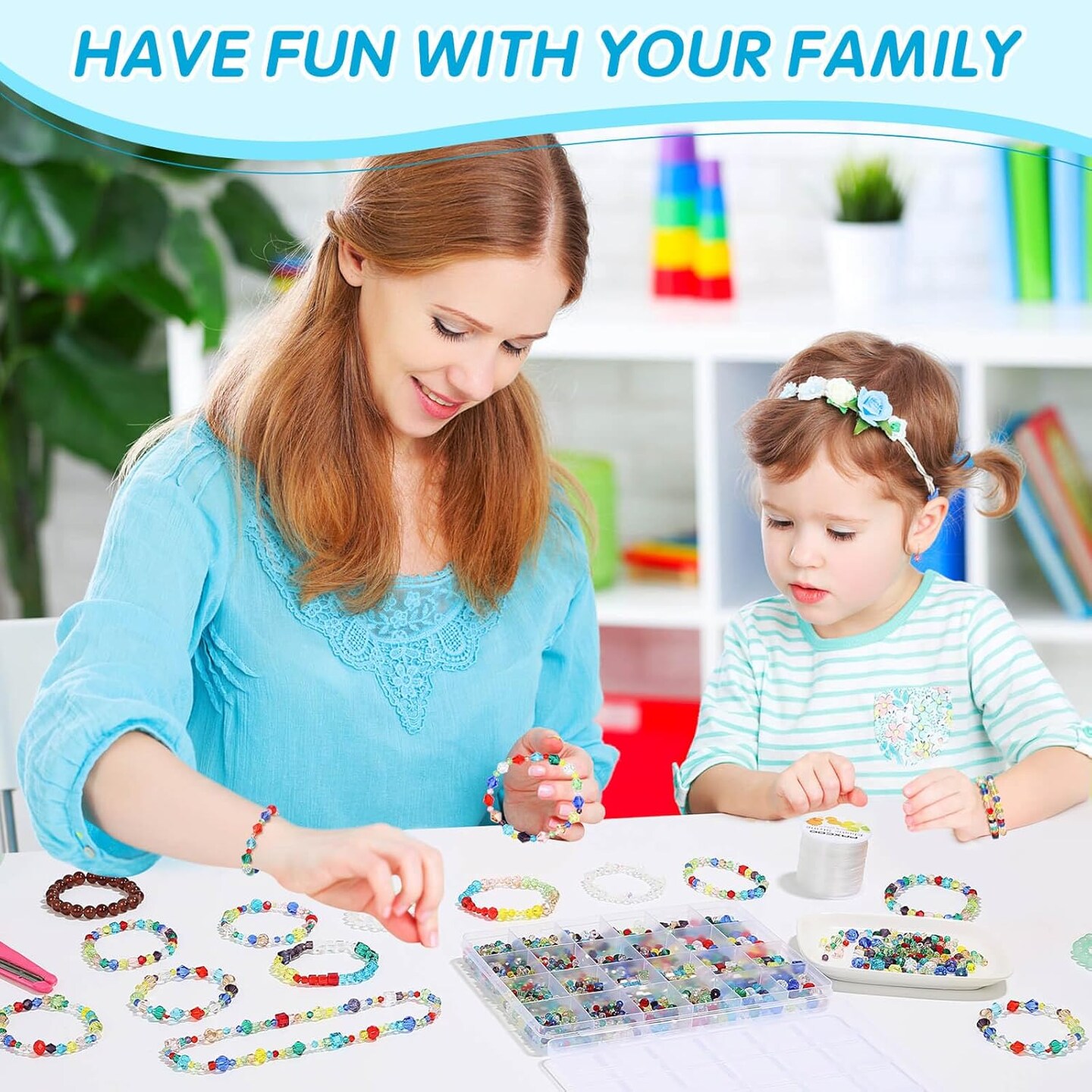 1710 Pieces Crystal Glass Beads for Jewelry Making and Crafts (Mixed color)