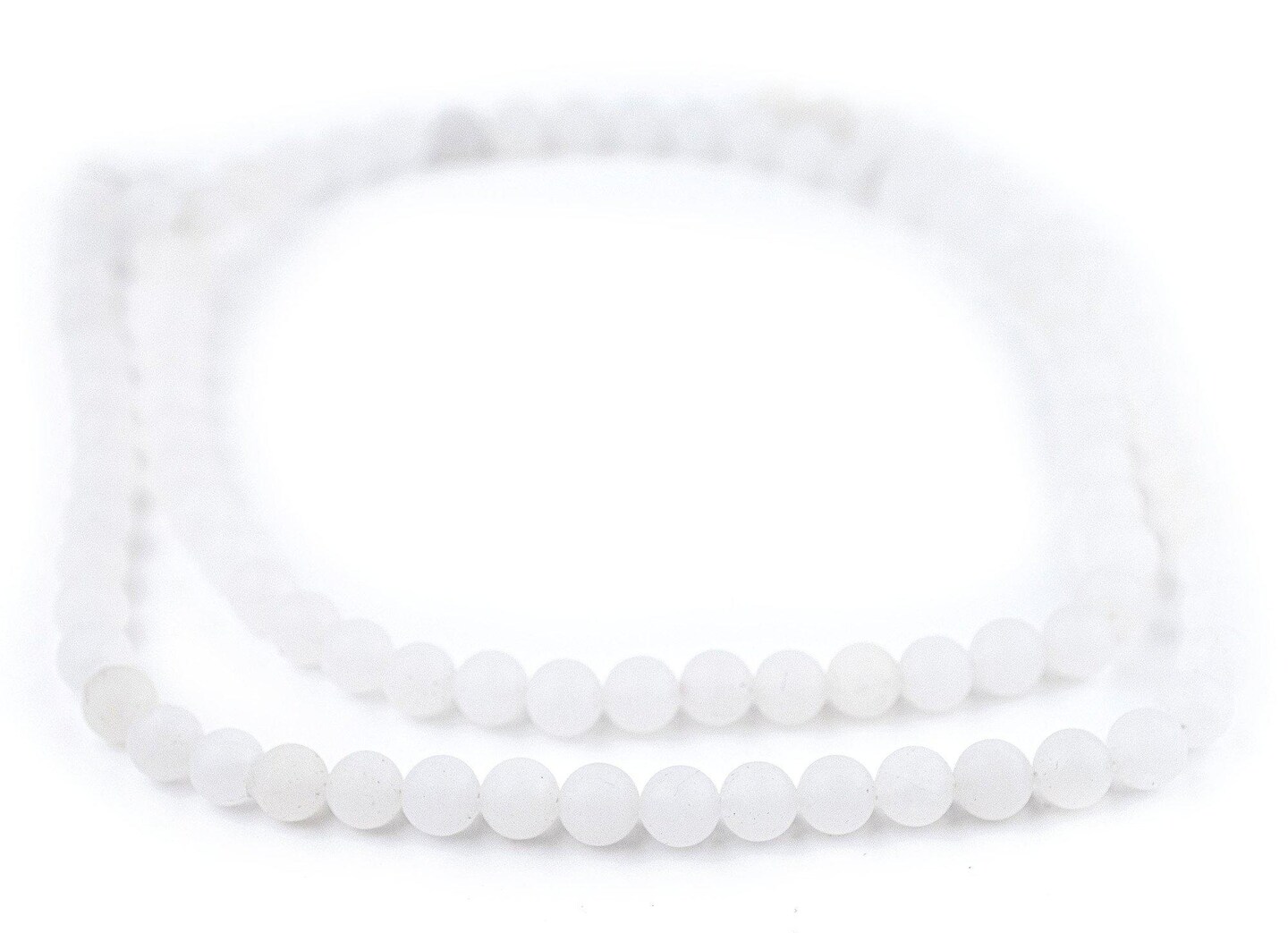 The Bead Chest Matte Round White Jade Beads (8mm): Organic Gemstone Round Spherical Energy Stone Healing Power Crystal for Jewelry Bracelet Mala Necklace Making